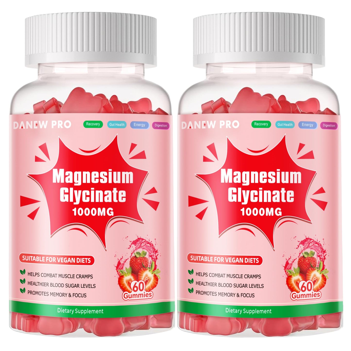 DANEW Pro Magnesium Glycinate Gummies Strawberry 120 Gummies