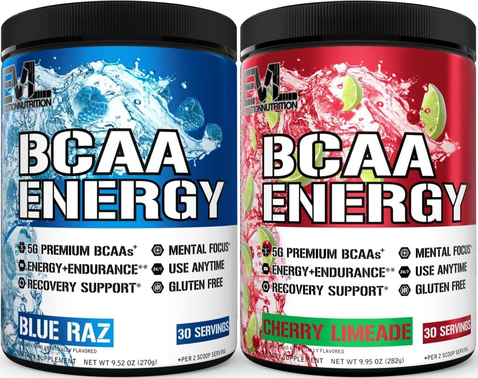 Evlution Replenishing BCAAs Amino Acids Powder, 30 Servings Each