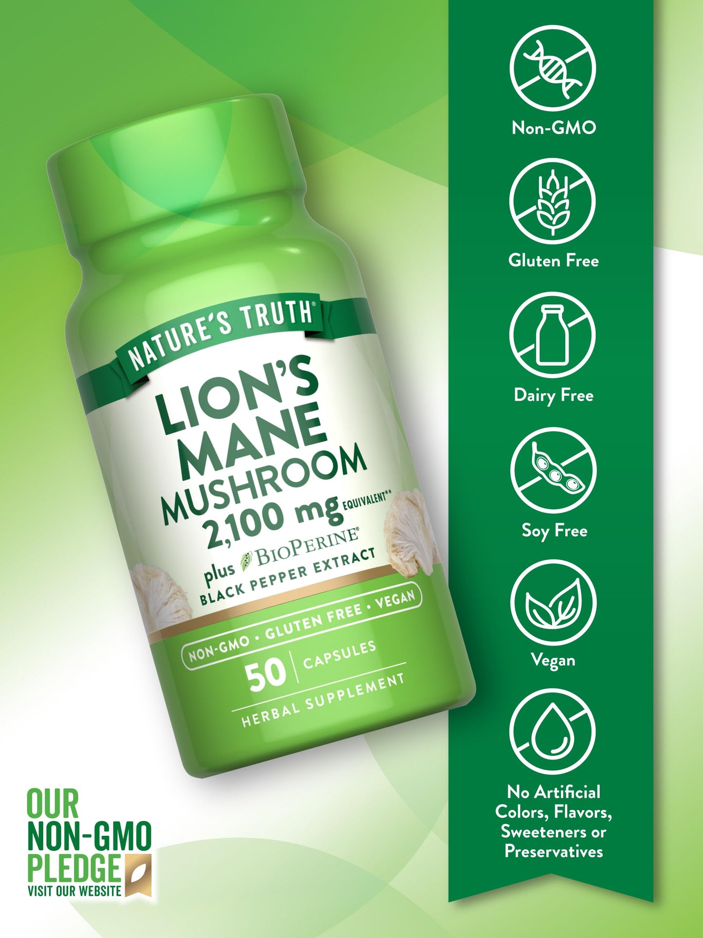 Nature's Truth Lions Mane Supplement Capsule, 1 Count