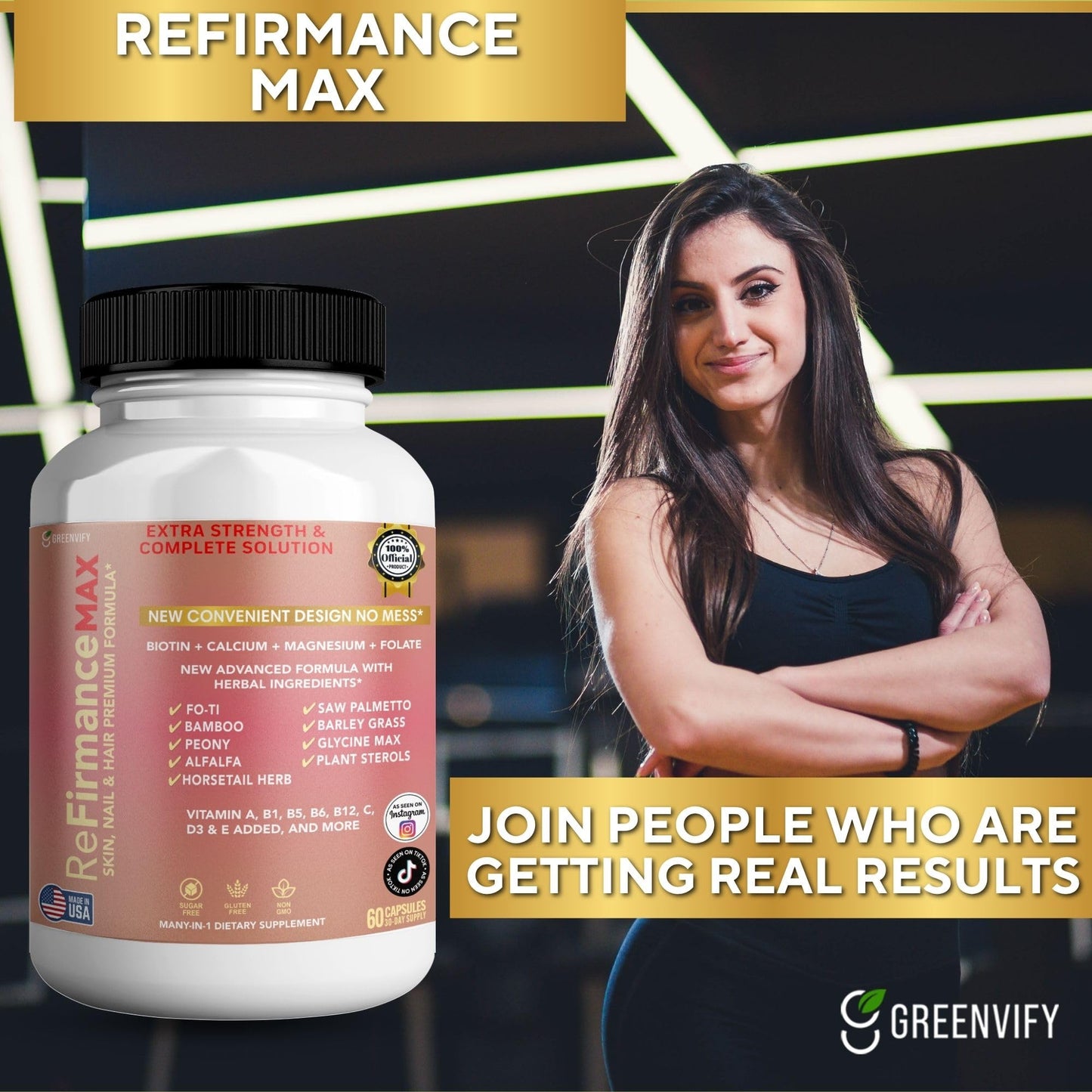 GREENVIFY ReFirmanceMax Hair Growth Supplement Capsules 300