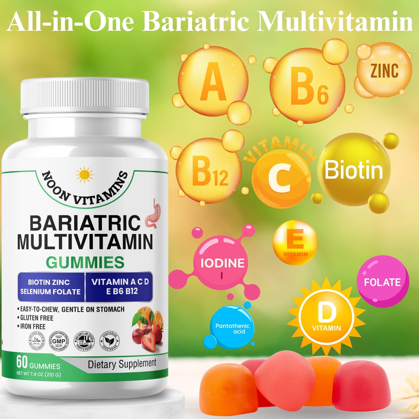 NOON VITAMINS Bariatric Multivitamin Gummies 60 Gummies