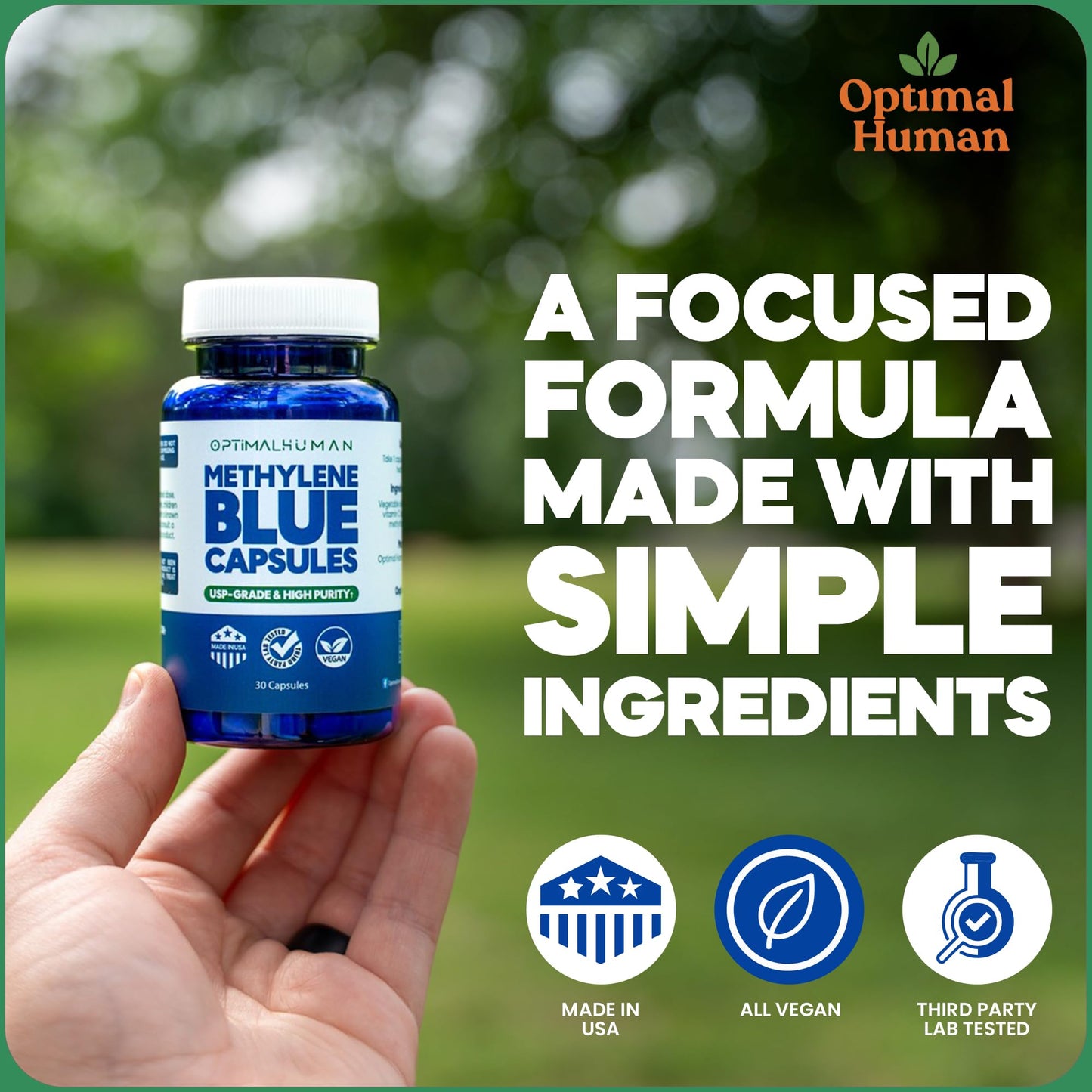 O H Methylene Blue 10mg Capsules, 30 Count
