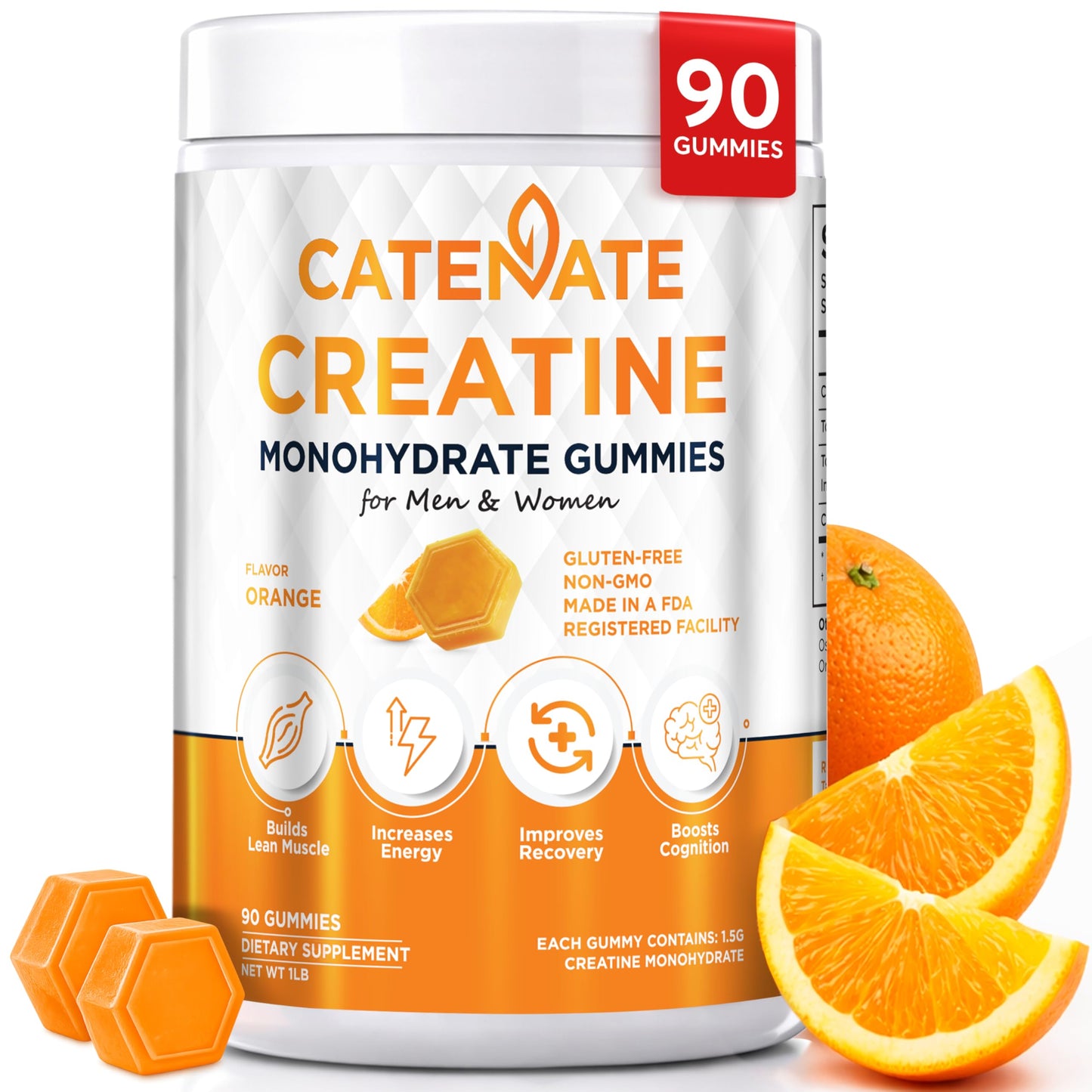 CATENATE Creatine Gummies 4500mg Creatine Monohydrate, 90 Count