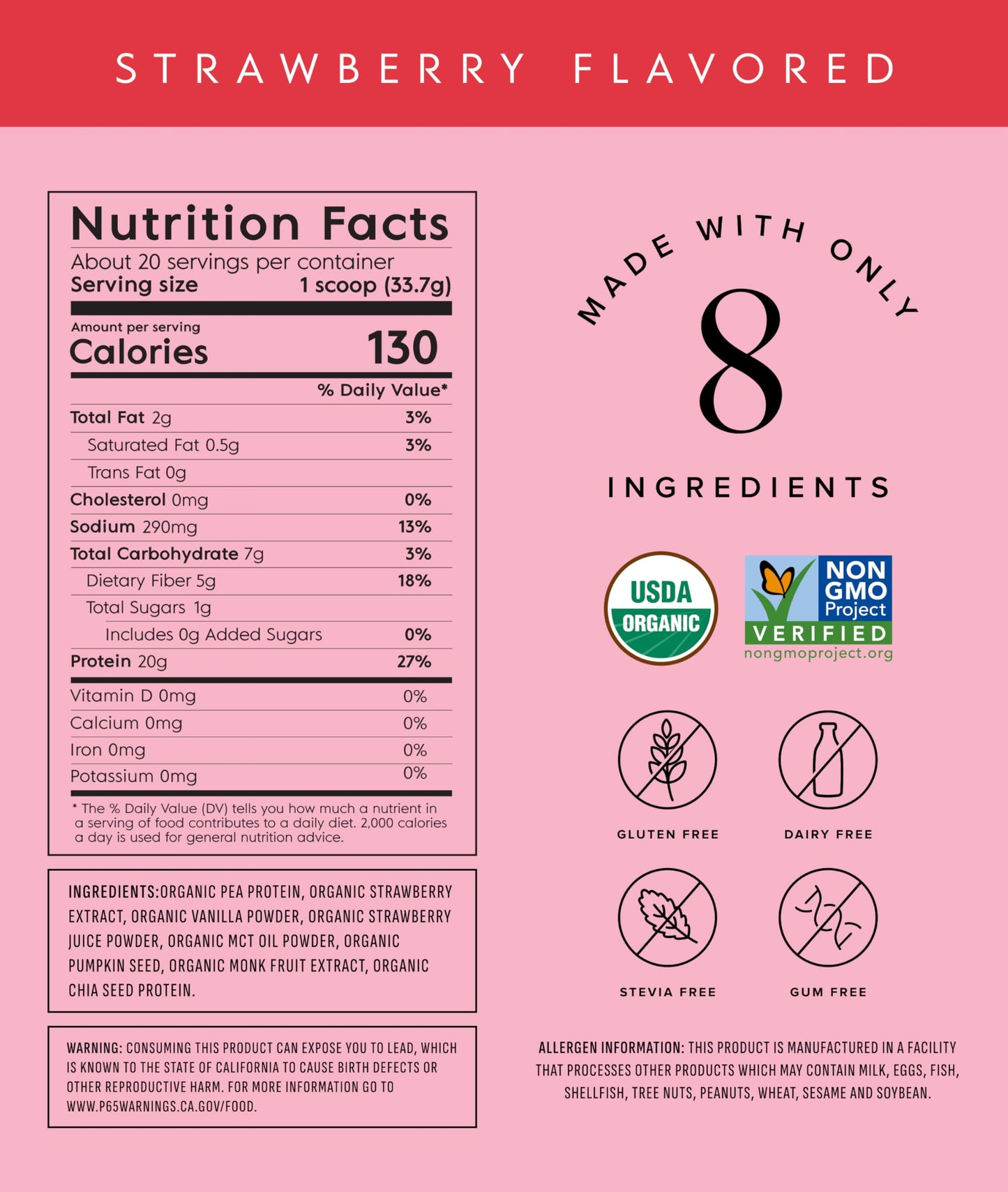 Truvani Vegan Pea Protein Powder 20 Servings