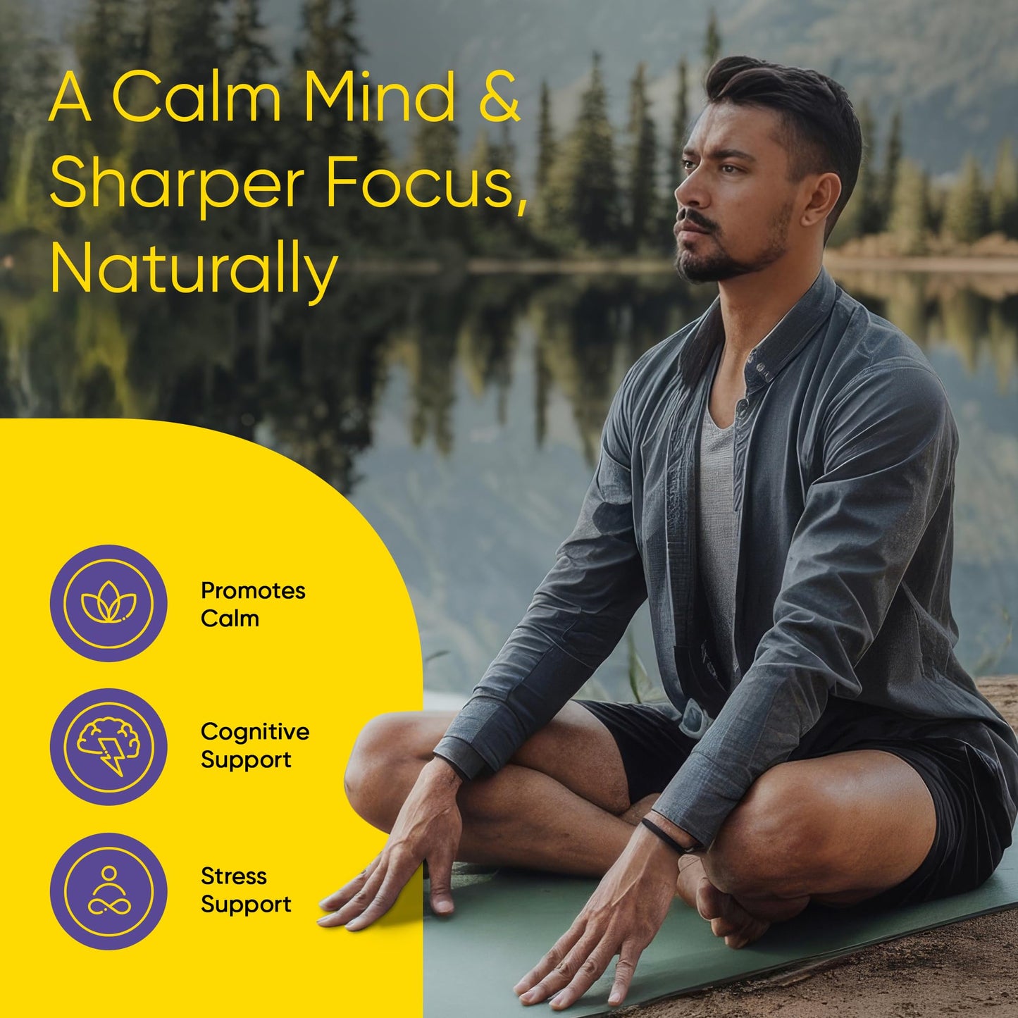 Universal U Calm + Focus Ashwagandha – KSM-66 300 mg Clinically Studied Extract for Stress Relief, Mood Balance & Calm Energy – Mixed Berry Flavor, 60 Chews
