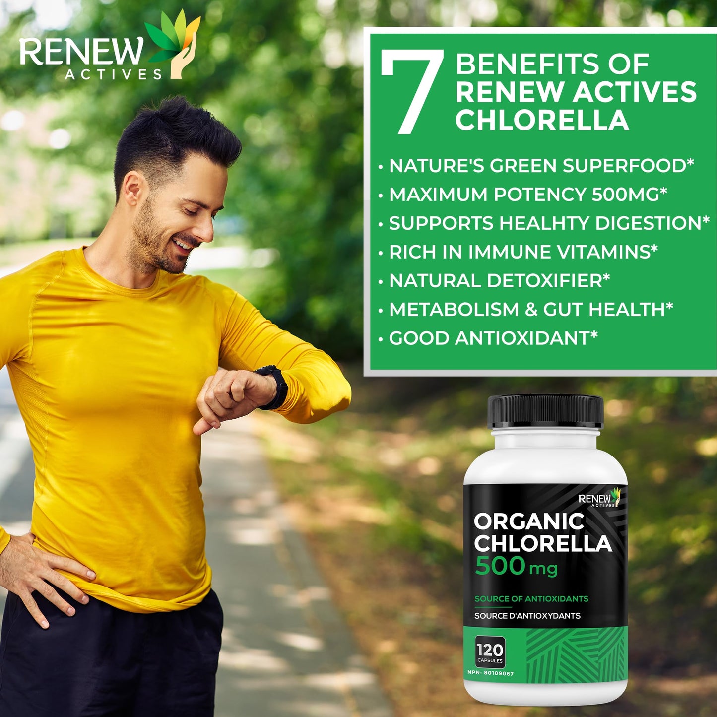 Renew Actives Chlorella Capsules 1000mg per 2 Capsules, 120 Capsules