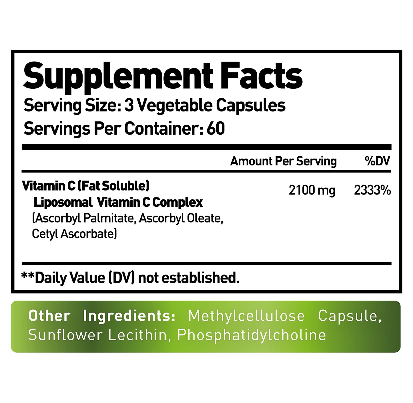 NURTURE ALLEY Liposomal Vitamin C 2100mg, 180 Capsules