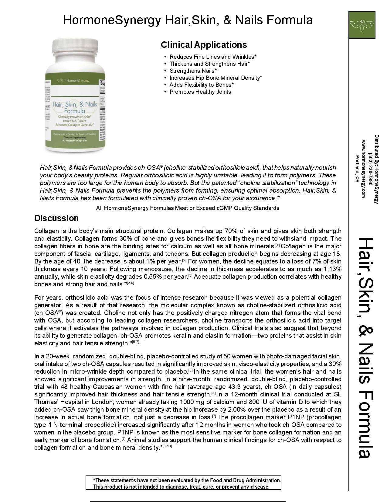 HormoneSynergy Hair, Skin, and Nails Formula 60 Capsules