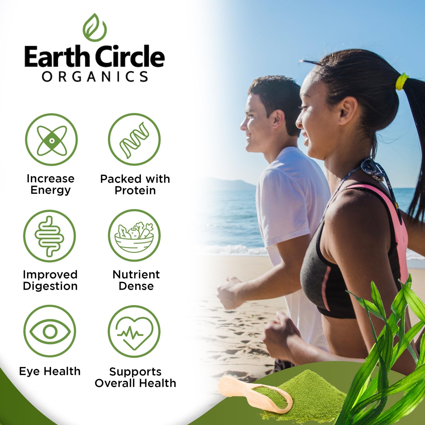 Earth Circle Organics Spirulina Powder 16 oz