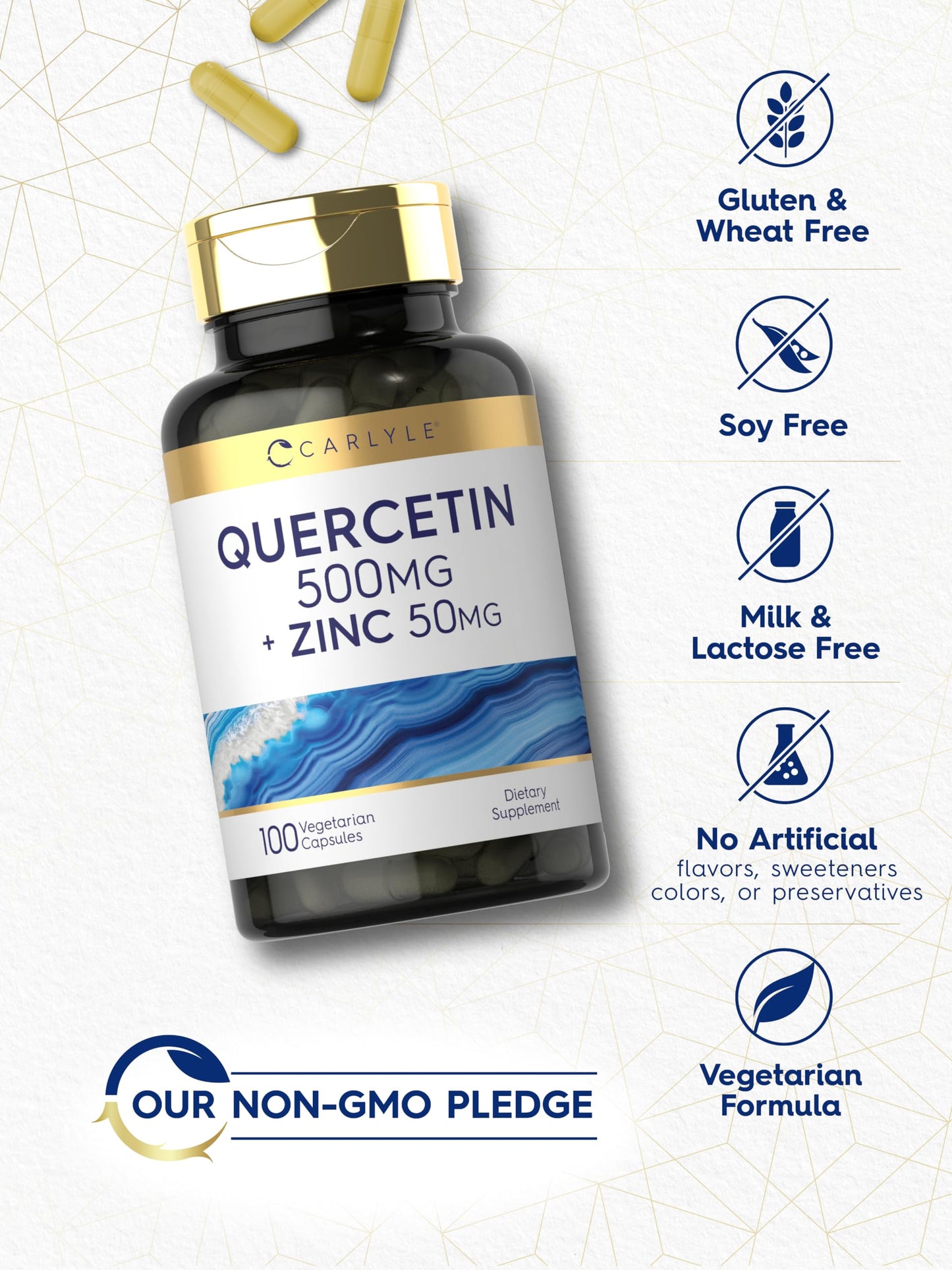 Carlyle Quercetin 500mg Capsules, 100 Count