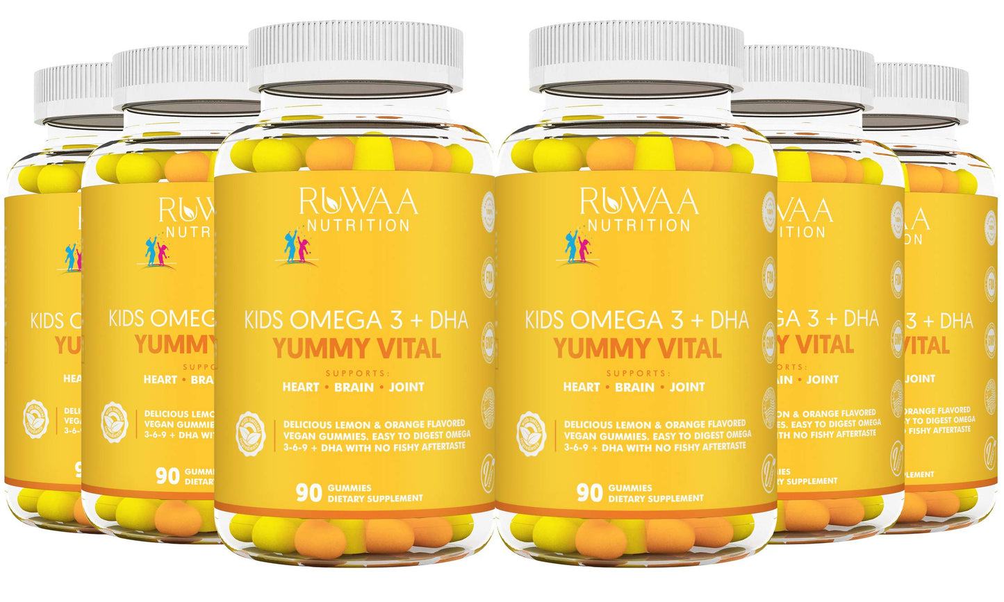RUWAA NUTRITION Kids Omega 3 DHA EPA Gummies 540 Count