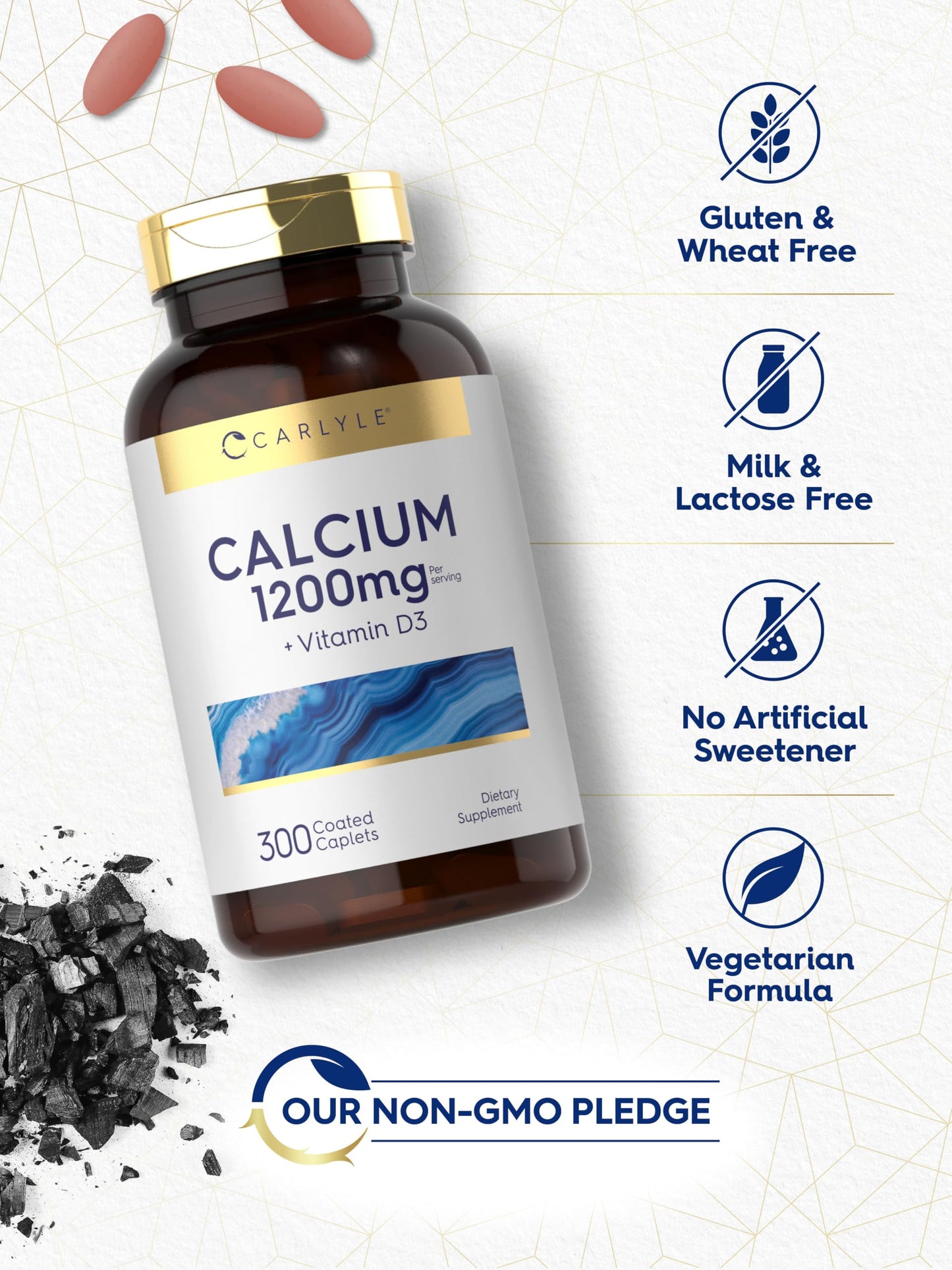 Carlyle Calcium 1200mg with Vitamin D3 Caplets 300