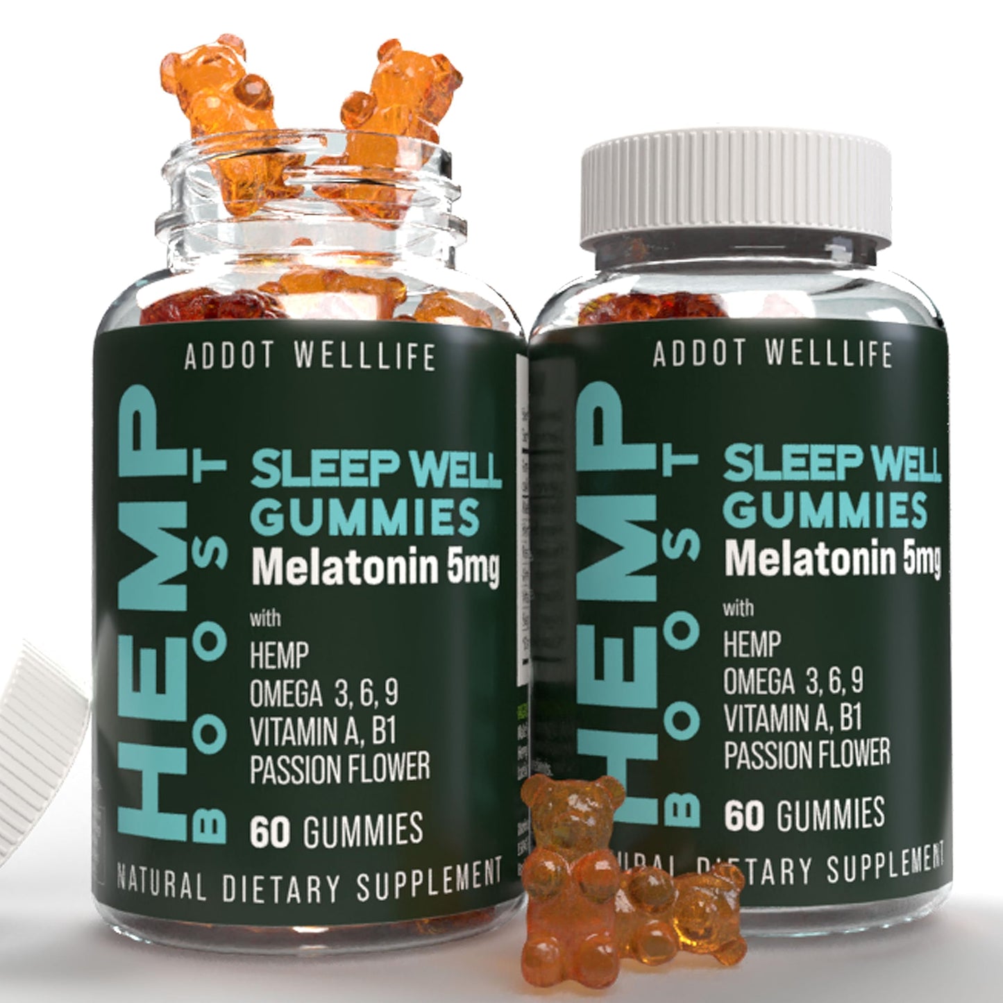 ADDOT Hemp Gummies for Better Sleep and Overall Wellness Welllife, 120 Gummies