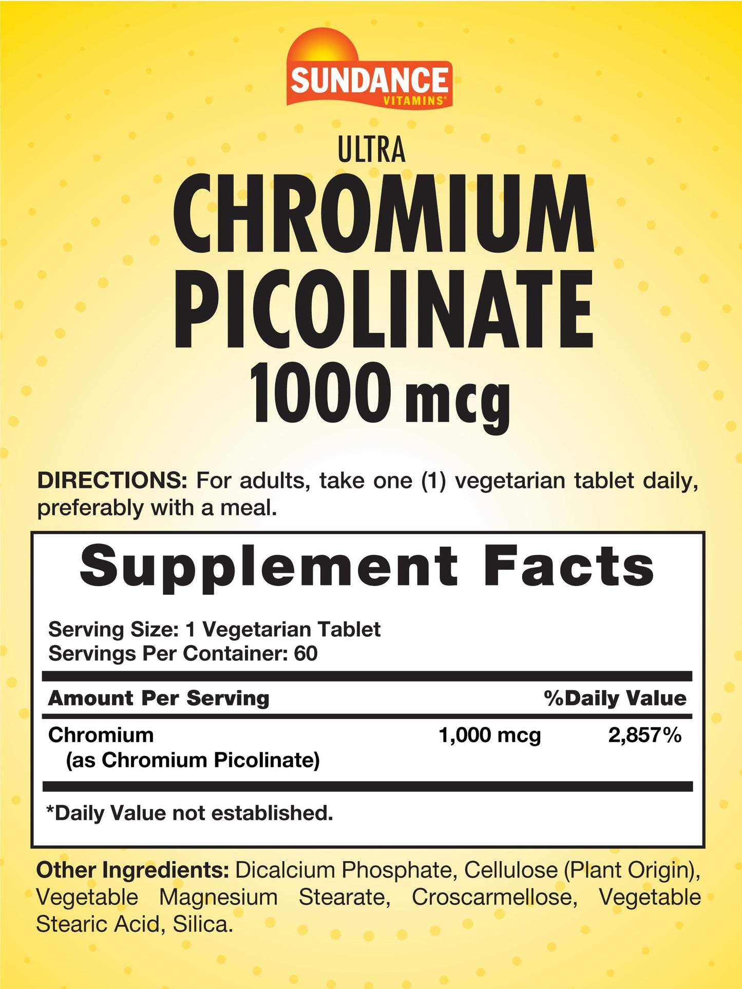 Sundance Chromium Picolinate 1000mcg Tablet, 60 Tablets
