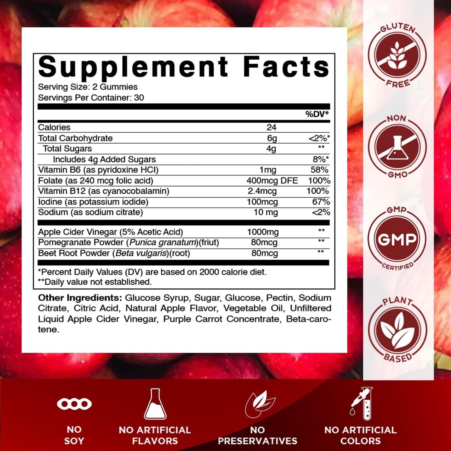 Vitamatic Apple Cider Vinegar Gummies 60 Count