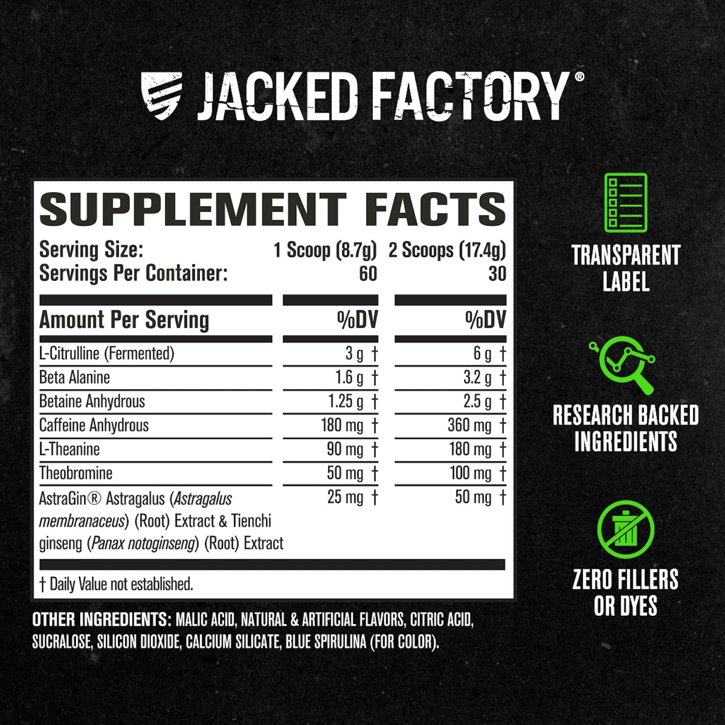 Jacked Factory Nitrosurge Pre Workout Supplement Powder, 27.51