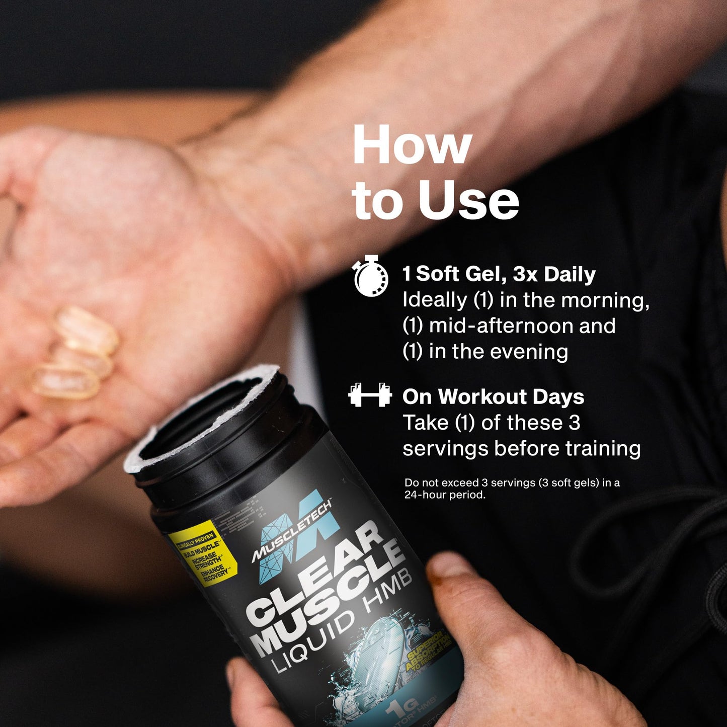 MuscleTech HMB Supplements 1000mg Clear Muscle Softgels 42 Count