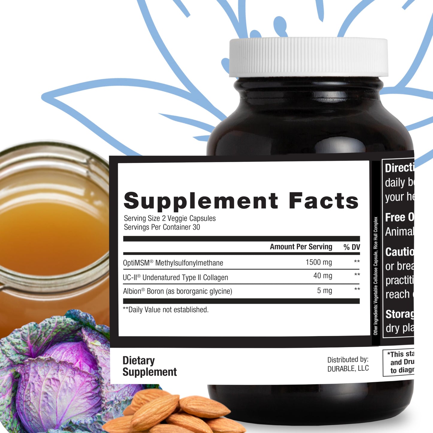 Durable Joints with UC-II Collagen & MSM Capsules, 60 Capsules