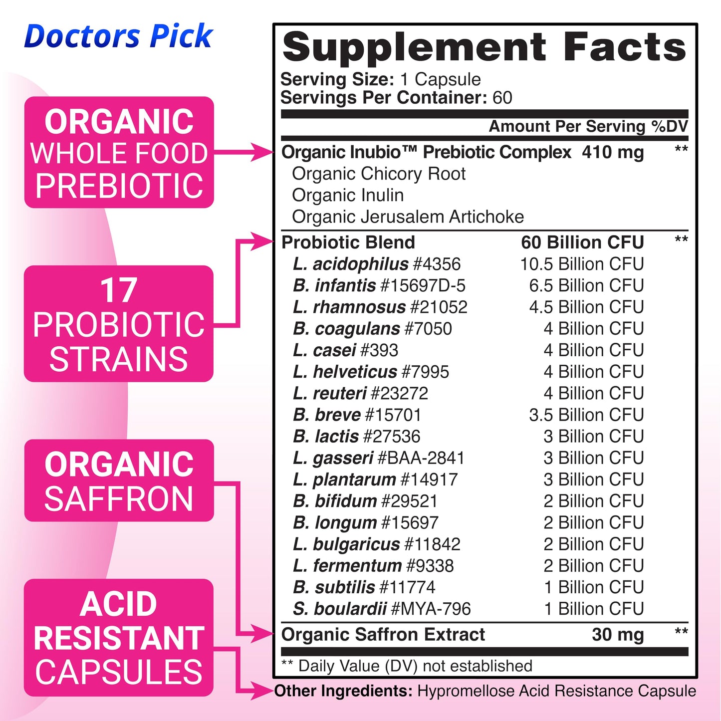 Doctors Pick Fem Pro Probiotics for Women 60 Capsules