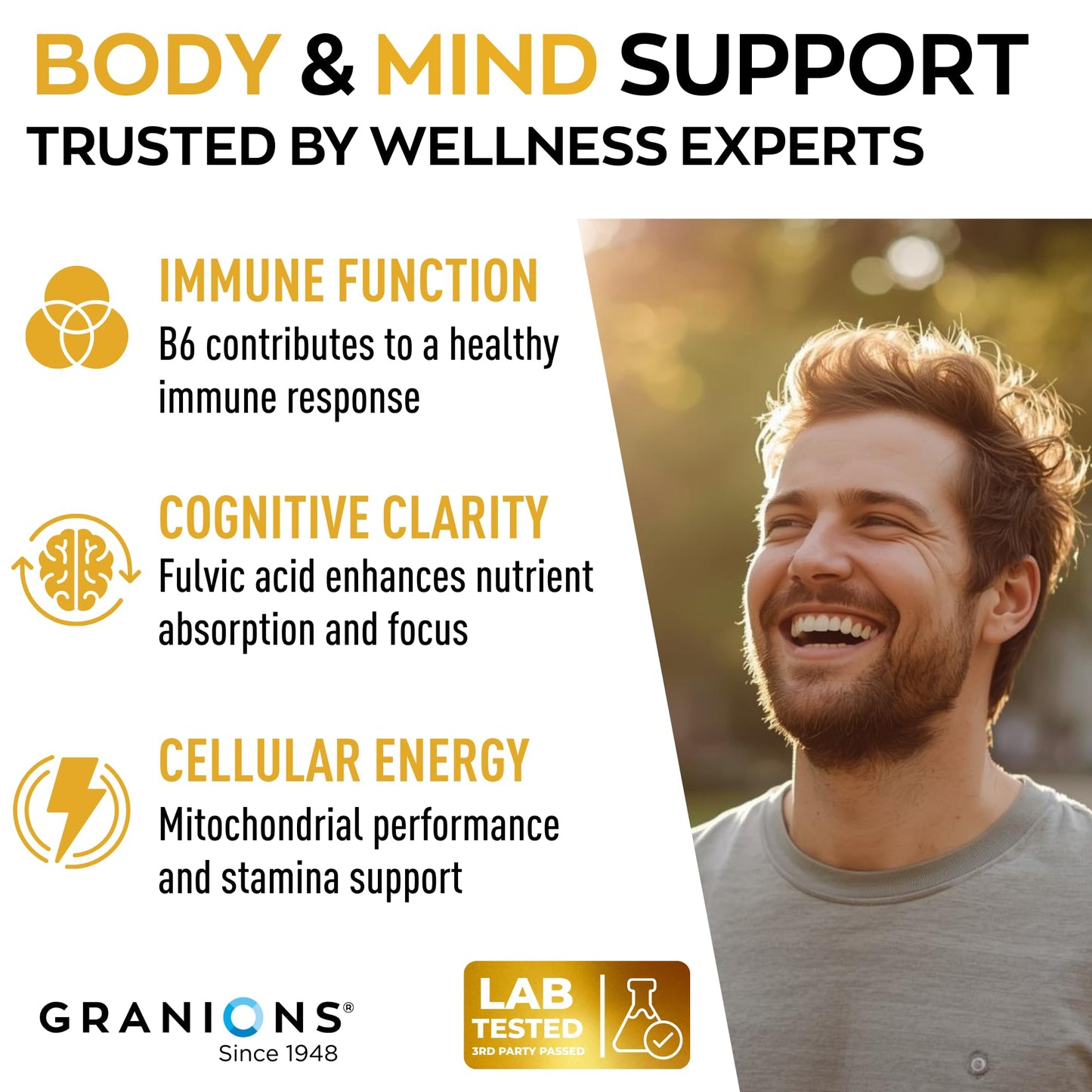 Granions Pure Shilajit for Men Capsules 60 Count