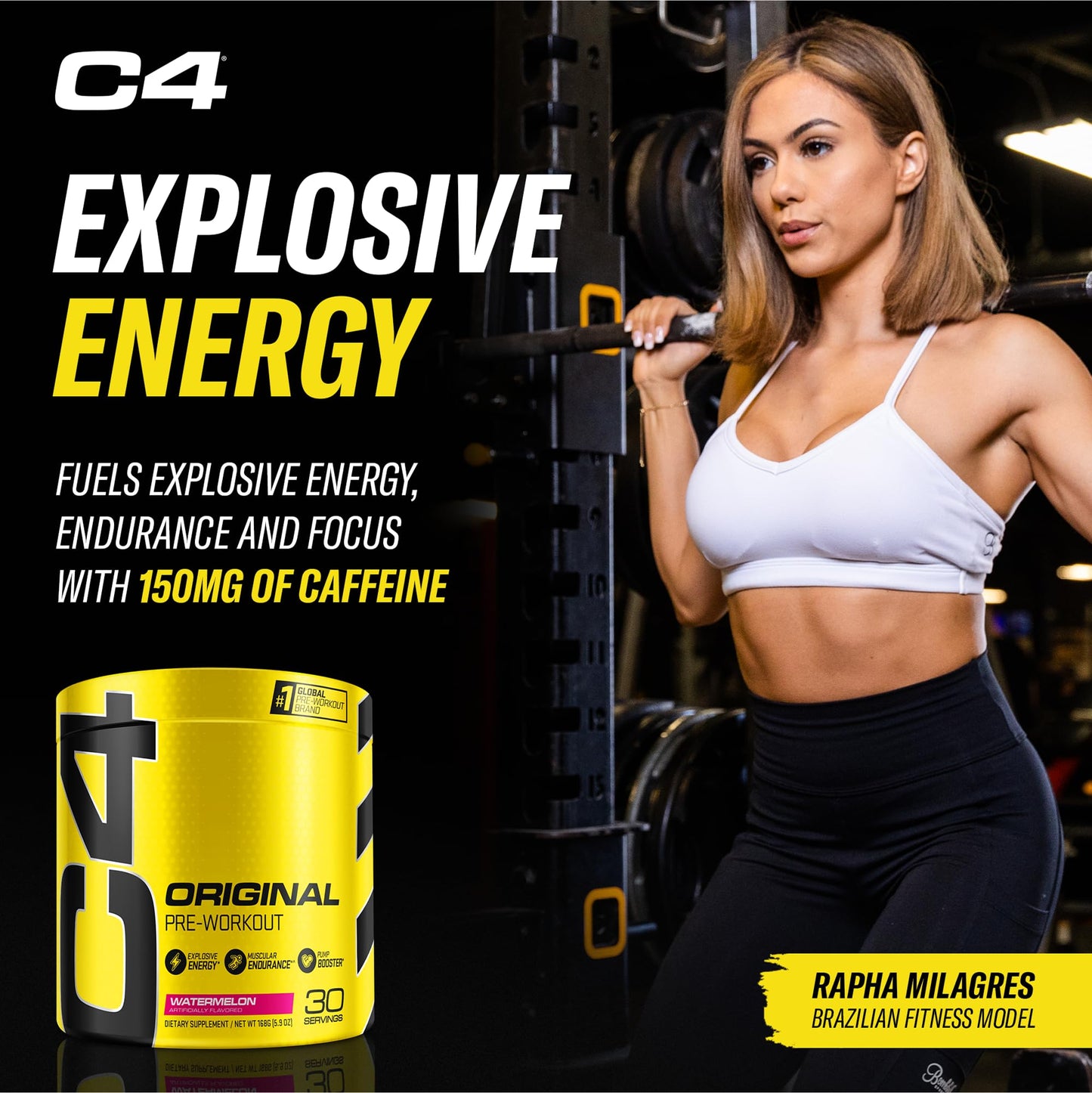C4 Original Pre Workout Powder Watermelon 6.9 Ounce