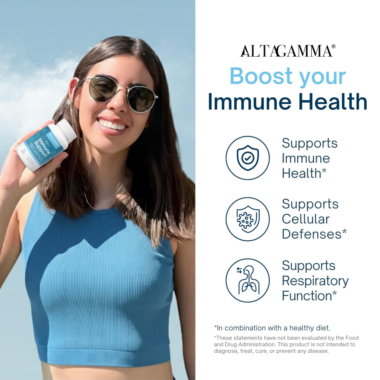 ALTAGAMMA 8 in 1 Immune Support Supplement 60 Capsules