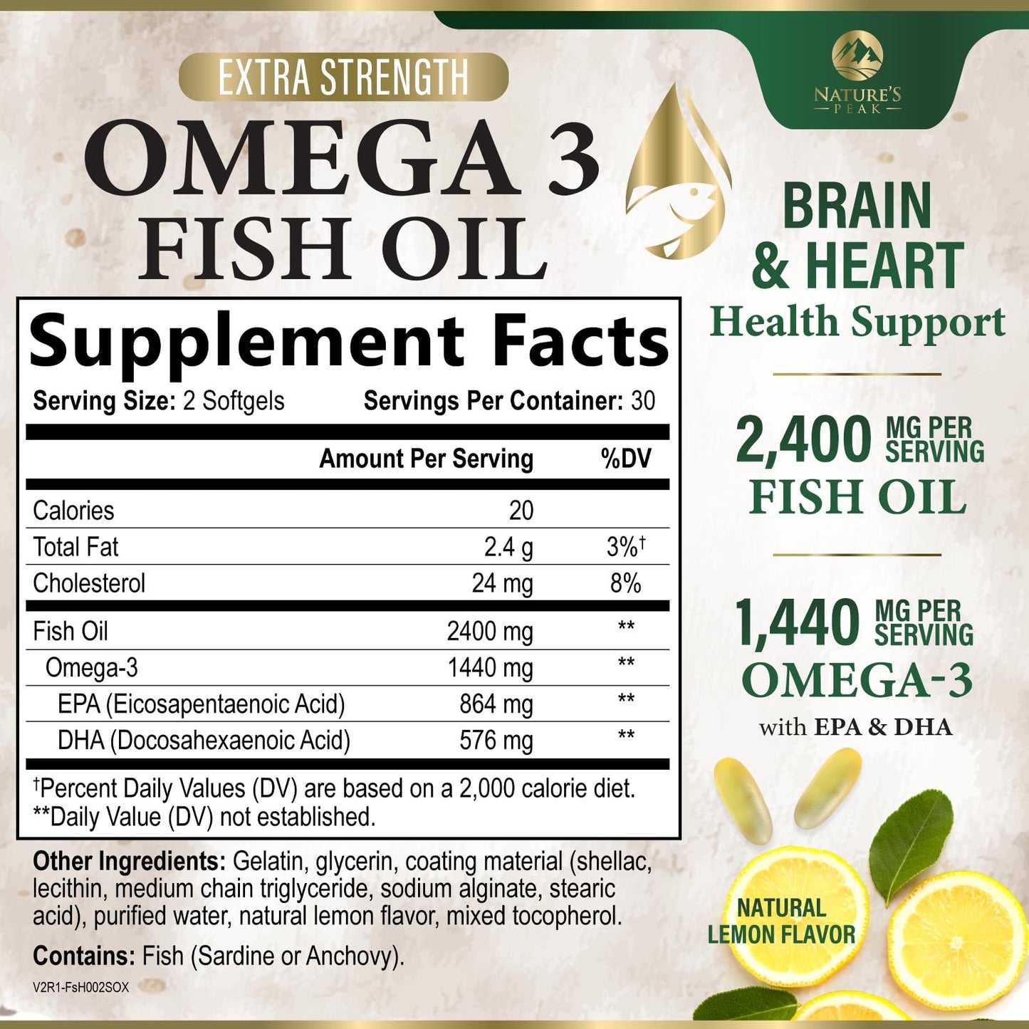 Nature's Peak Omega 3 Fish Oil Softgel 60 Softgels