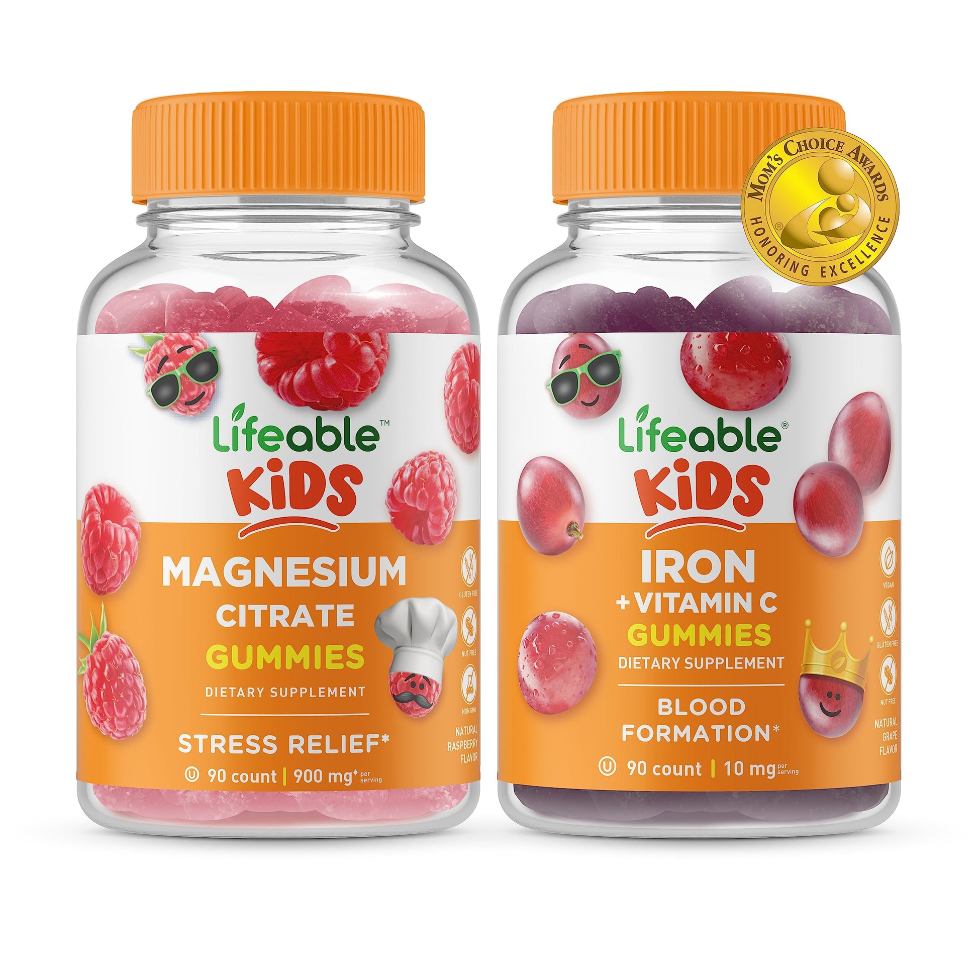 Lifeable Magnesium Kids + Iron & Vitamin C Kids Gummies, 180 Gummies