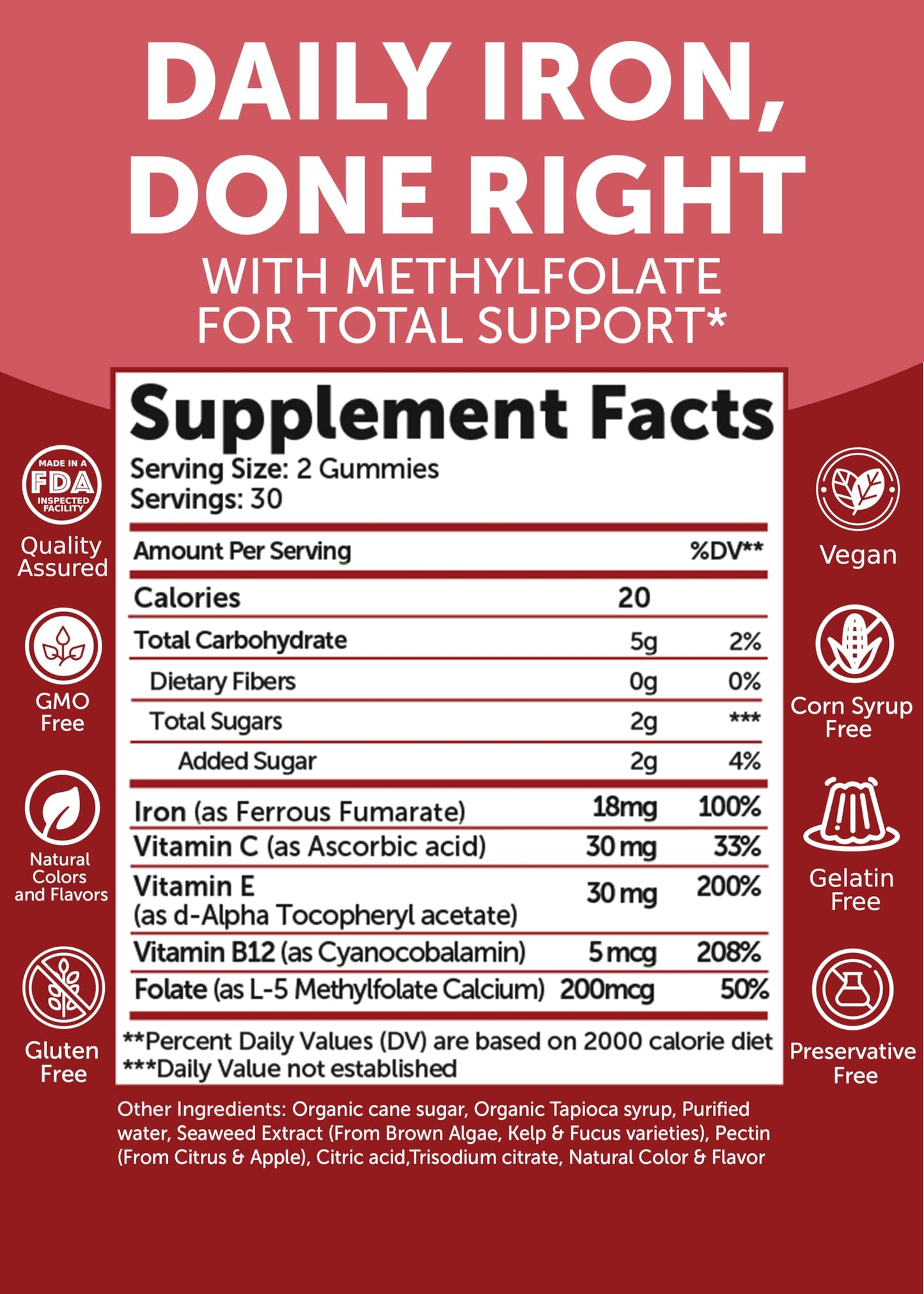 Lunakai Iron Gummies + Women’s Multivitamin Gummies Bundle, 120 Gummies