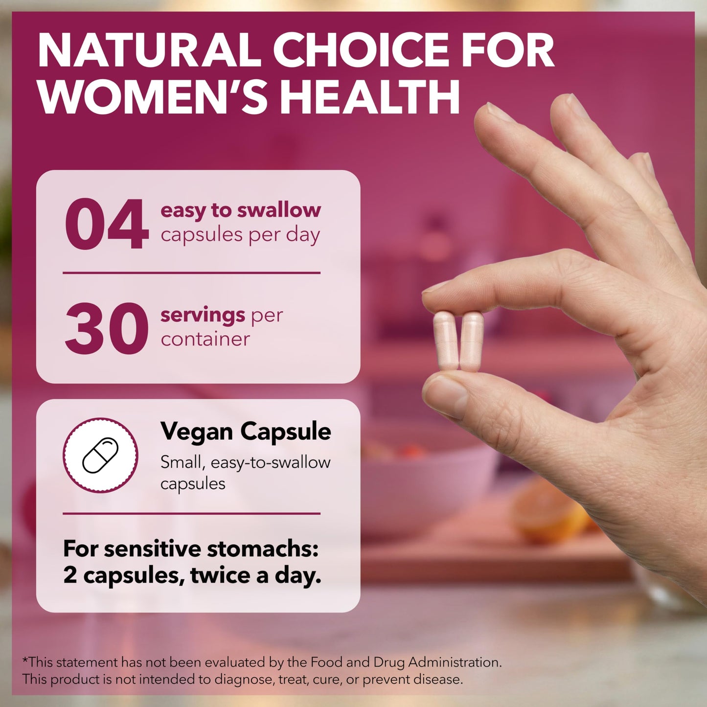 Intimate Rose Myo-Inositol & D-Chiro Inositol Supplement with Folate and Vitamin D - 40:1 Ratio Capsules, 120 Capsules