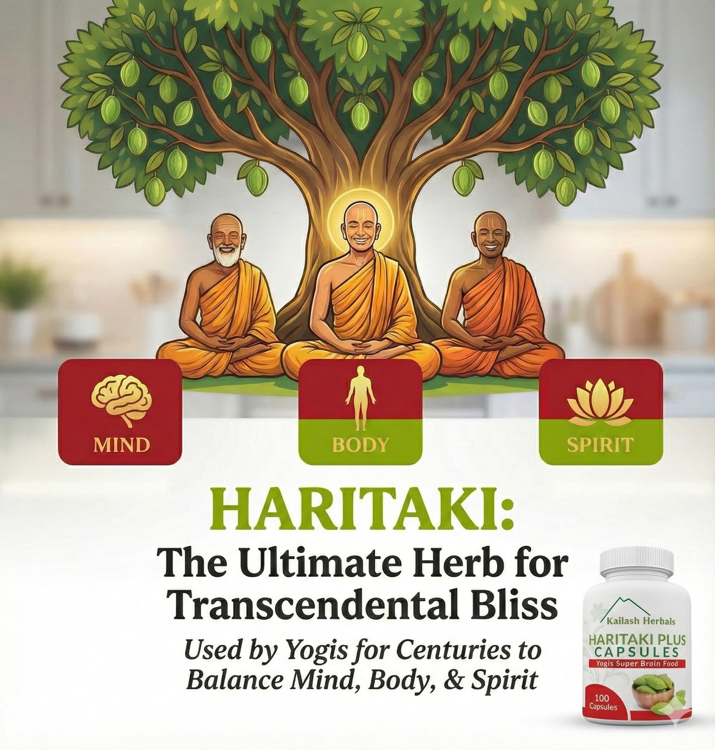 Kailash Herbals Haritaki Capsules, 100 Capsules