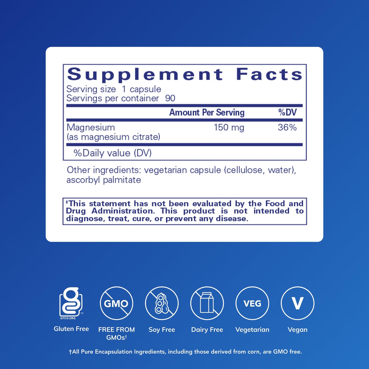 Pure Encapsulations Magnesium (Citrate) Capsules 90 Count