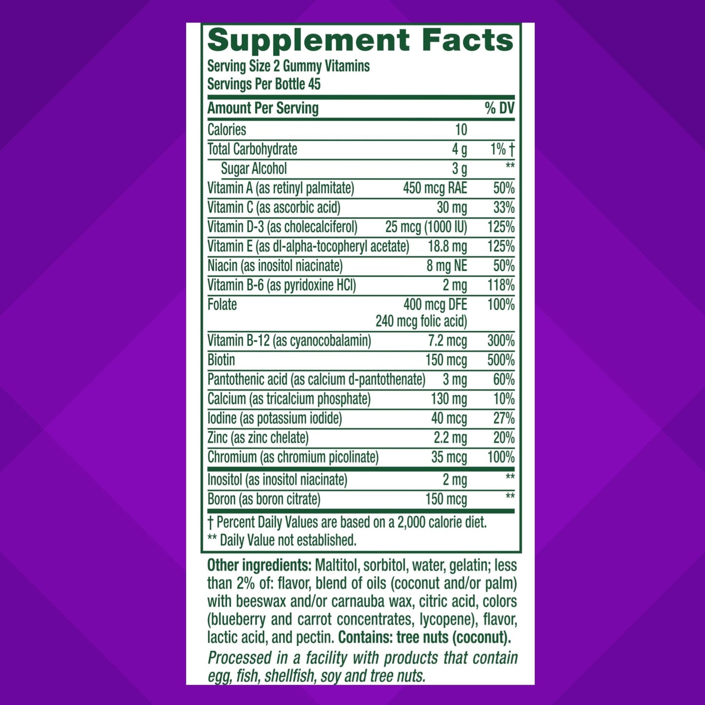 Vitafusion Women's Sugar Free Daily Multivitamin Supplement Gummy 180