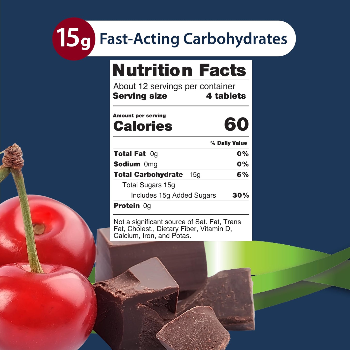 TRUEplus Glucose Tablets Chewable, Cherry Chocolate Flavor, 300 Tablets