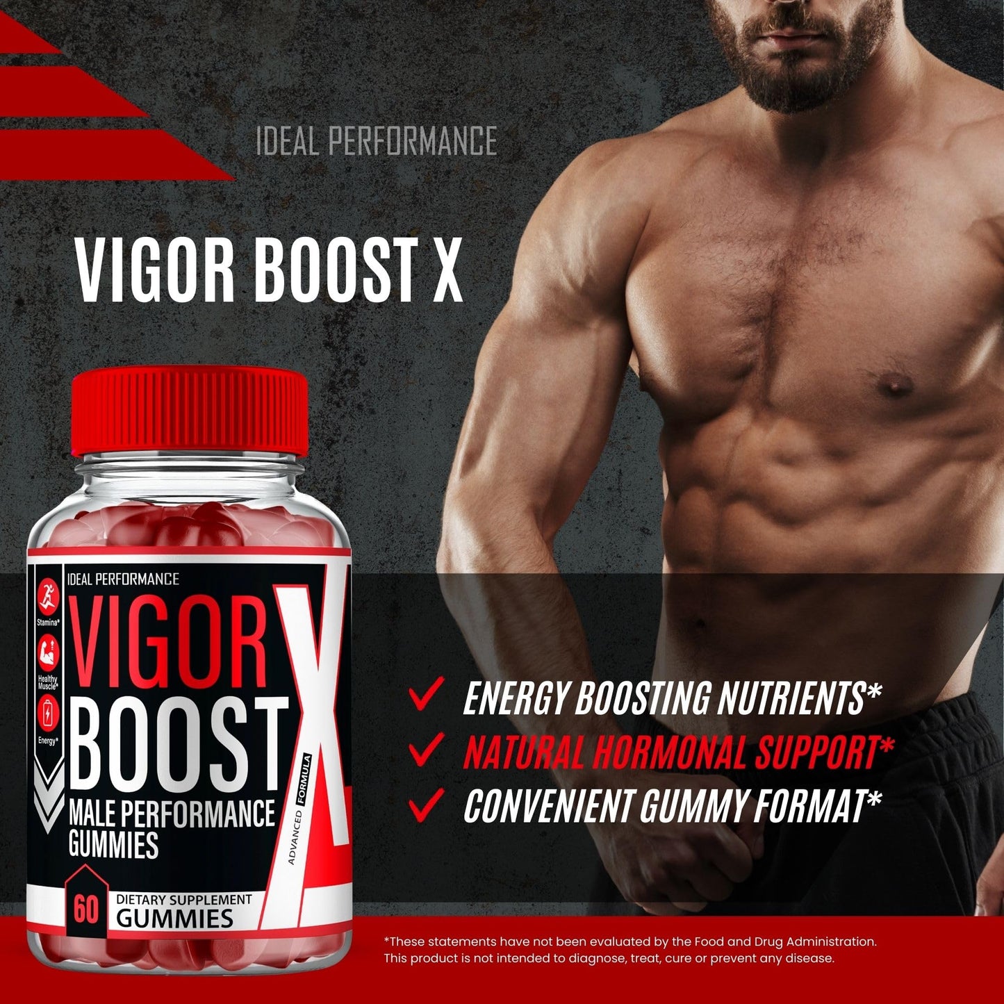 IDEAL PERFORMANCE Vigor Boost Gummies, 120 Gummies