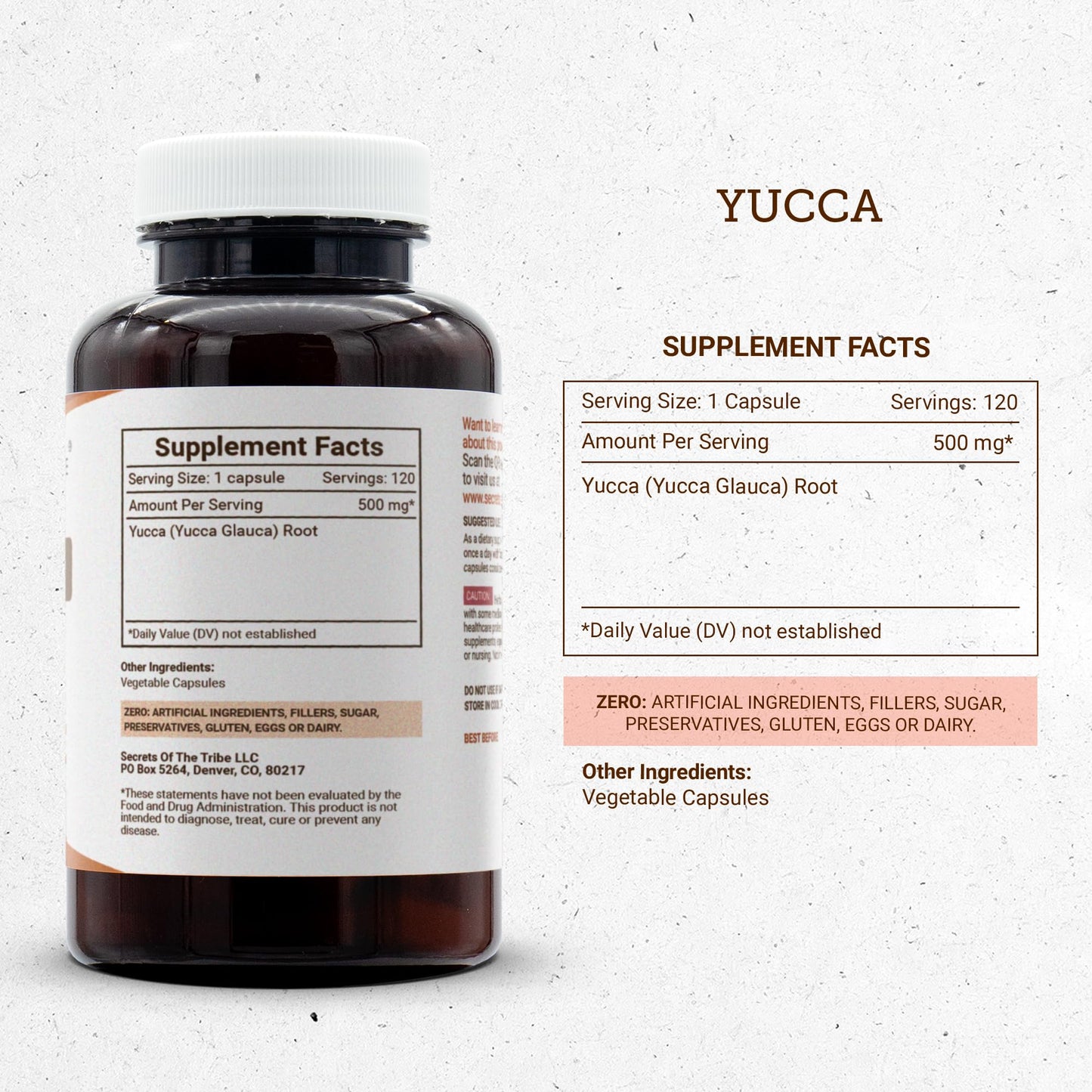Secrets of the Tribe Yucca Capsules 120 Count