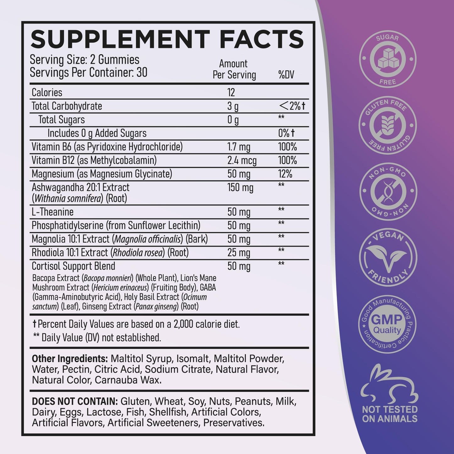 ZeniZest Cortisol Reducer Gummies 60 Count