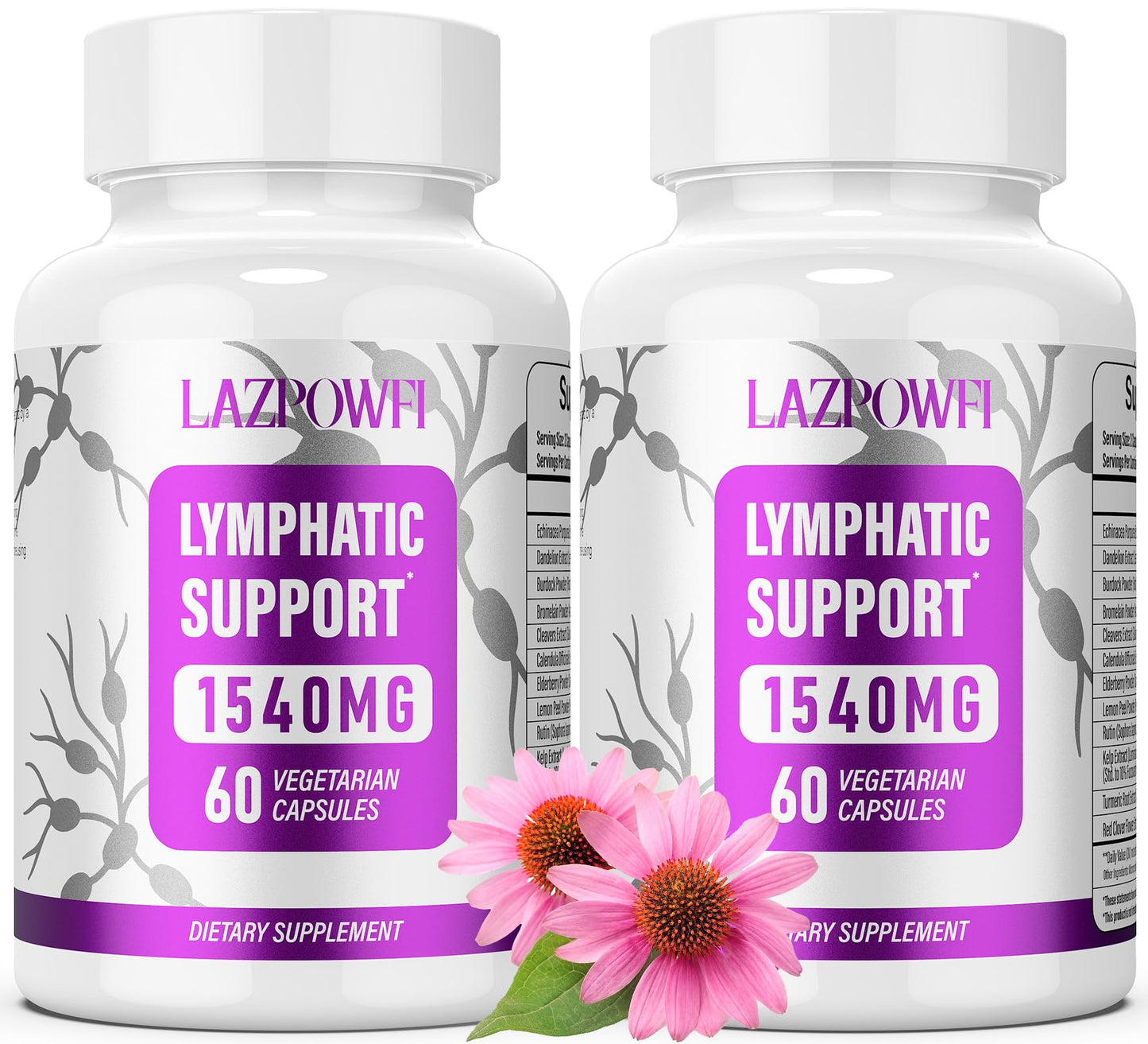 Lazpowfi Lymphatic Drainage Supplements, 120 Capsules