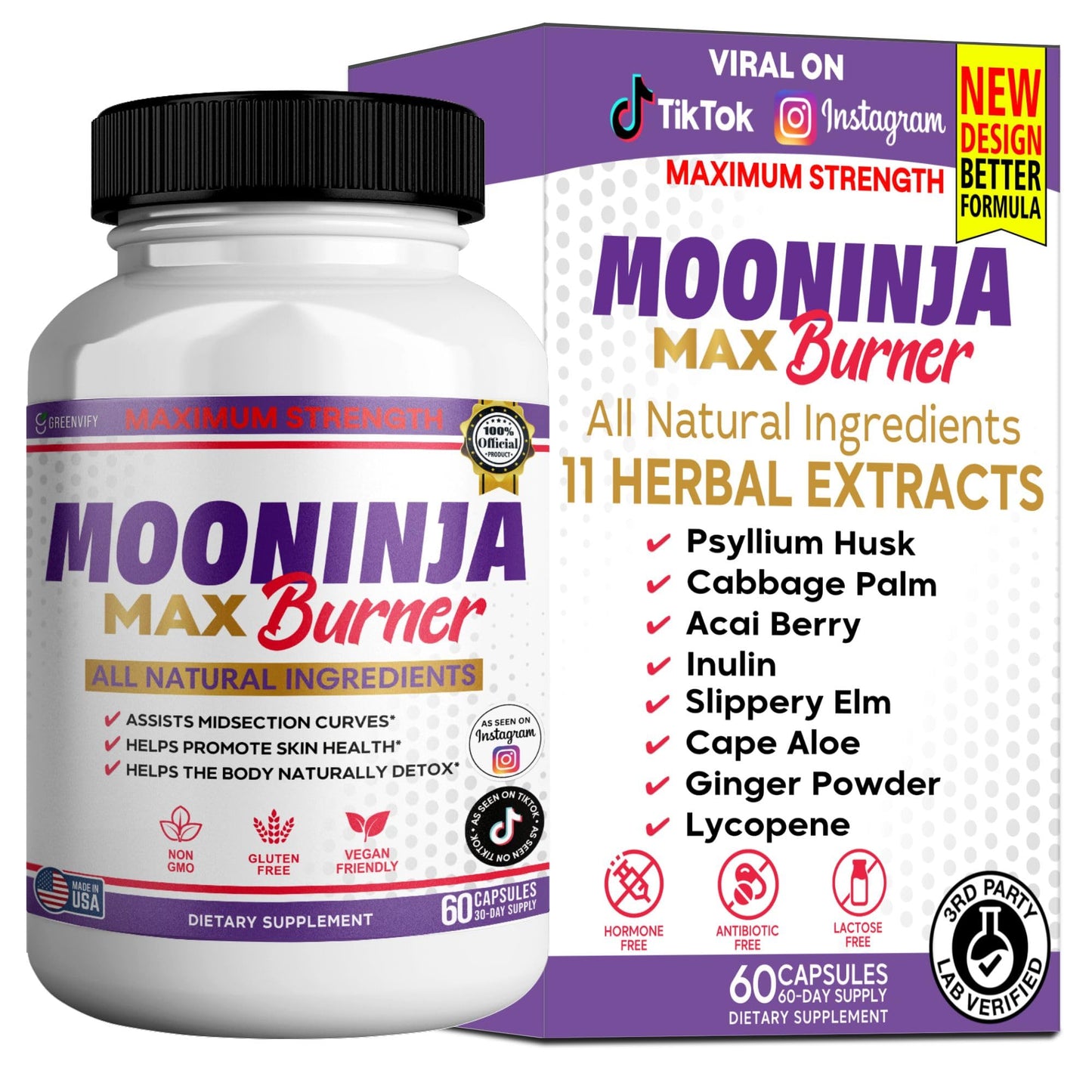 GREENVIFY Mooninja Max Burner Capsule, 60 Capsules