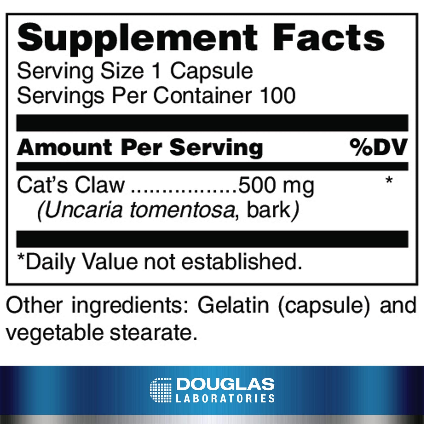Douglas Laboratories Cat's Claw Capsules 100 Count