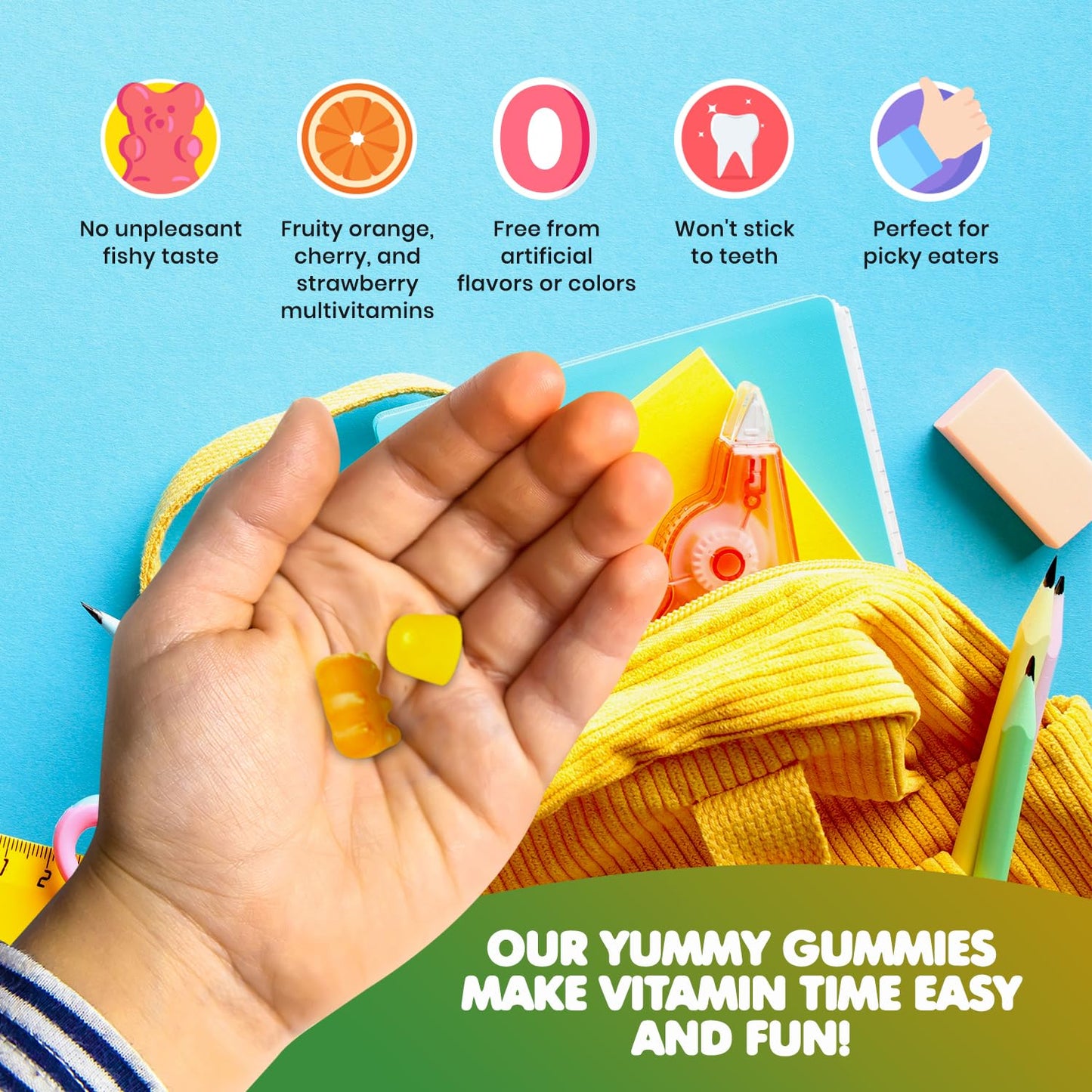 DR. MORITZ Omega 3 Gummies and Kids Multivitamin Gummies Bundle, 150 Gummies