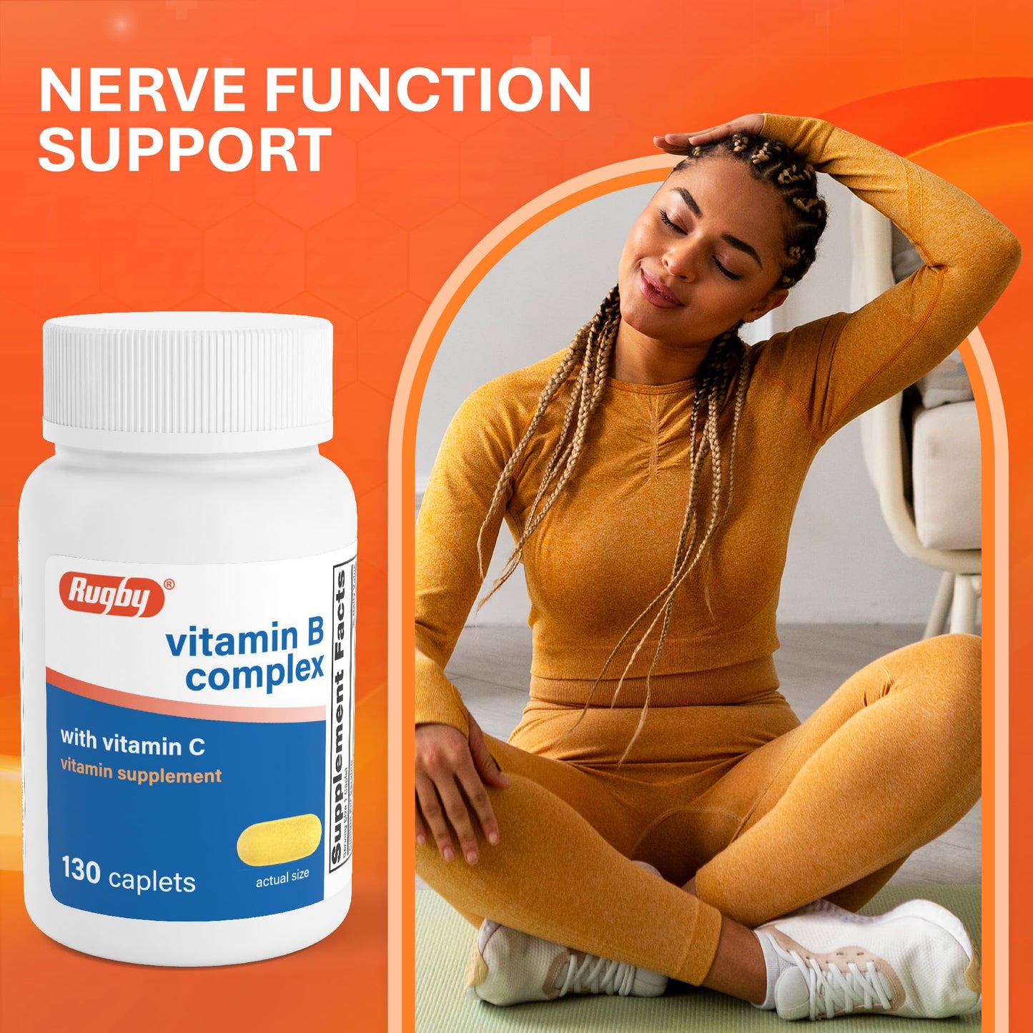 Rugby Laboratories Vitamin B Complex with Vitamin C Caplets 130