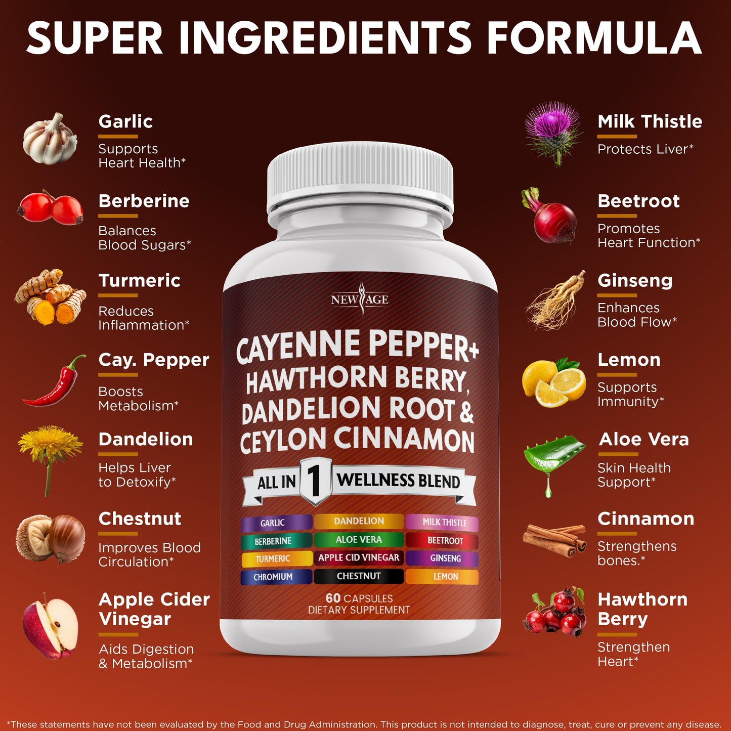 NEW AGE Cayenne Pepper Capsules 120 Count