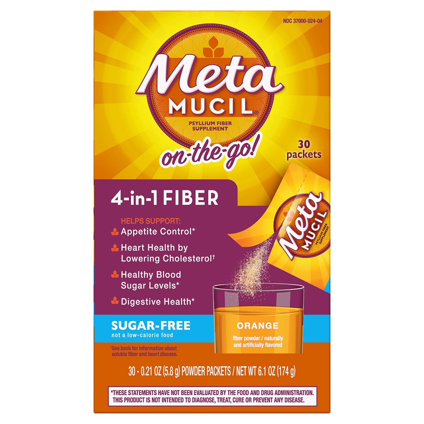 Metamucil Psyllium Fiber 4-in-1 Powder 12.2