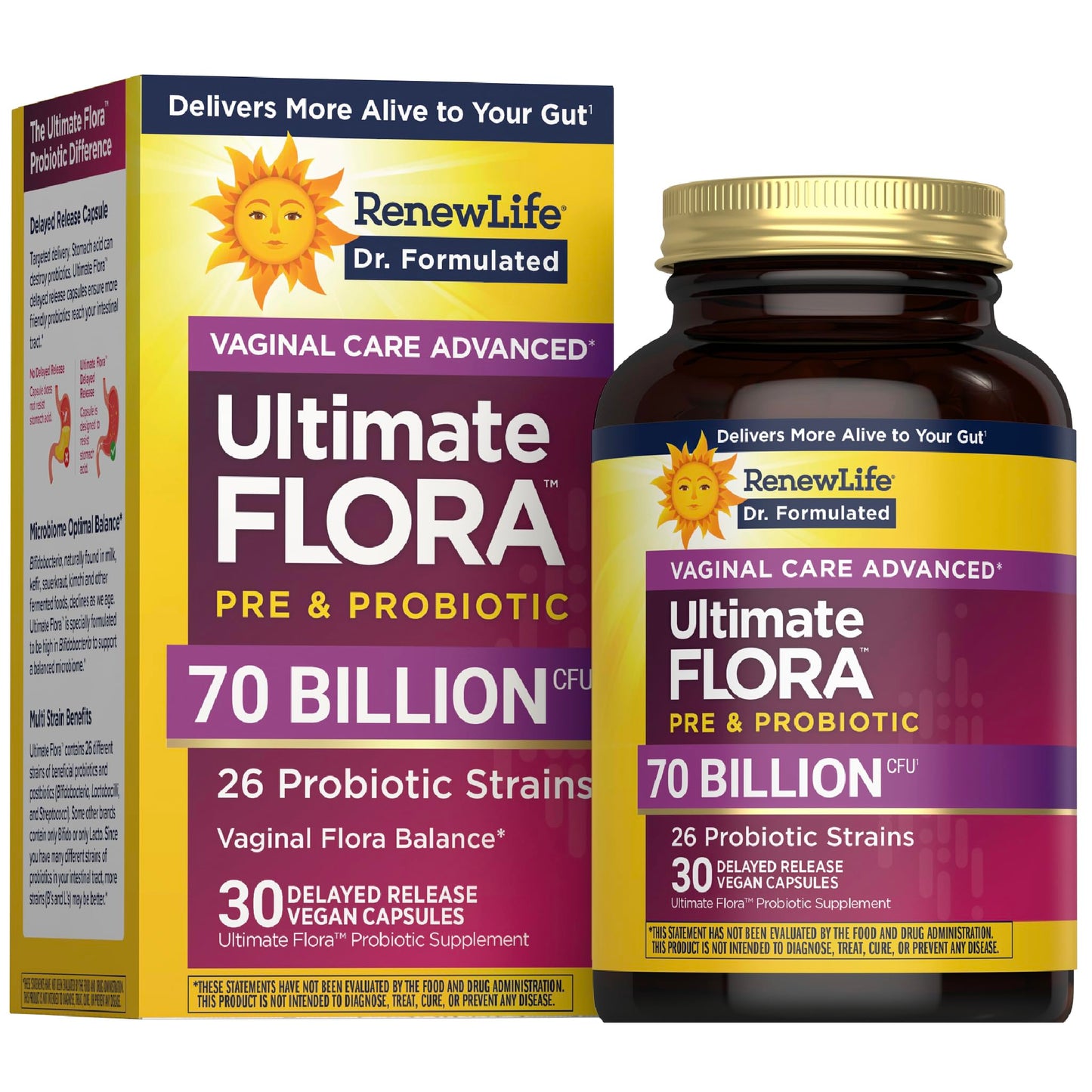 Renew Life Ultimate Flora Probiotics for Women 70 Billion CFU, 30 Capsules