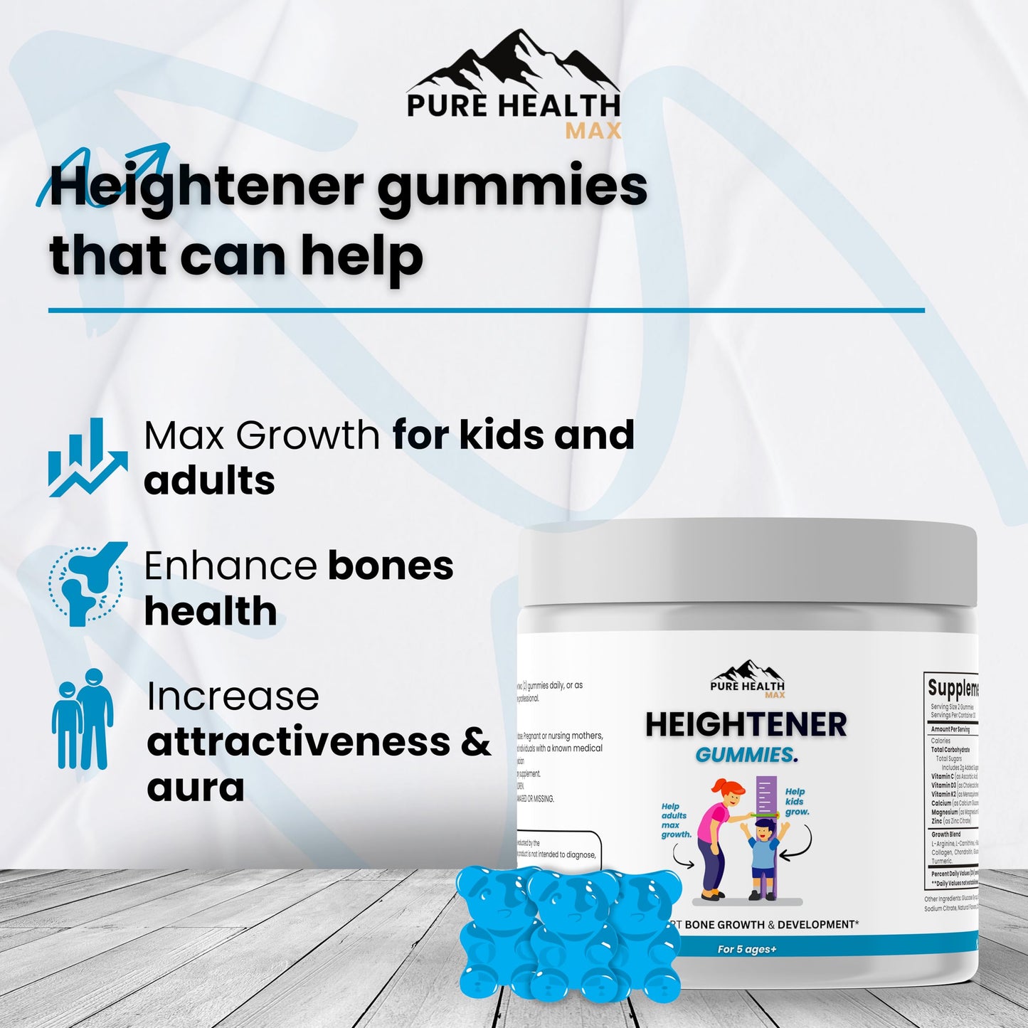 PURE HEALTH MAX Heightener Gummies 60 Gummies