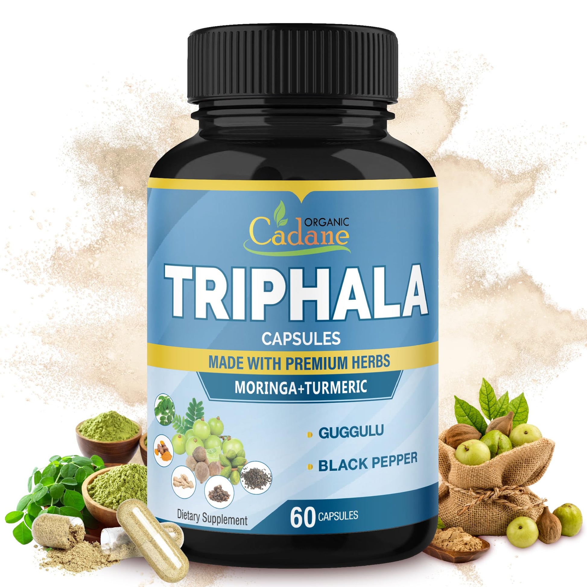 Organic Cadane Triphala Extract Capsules, 60 Count