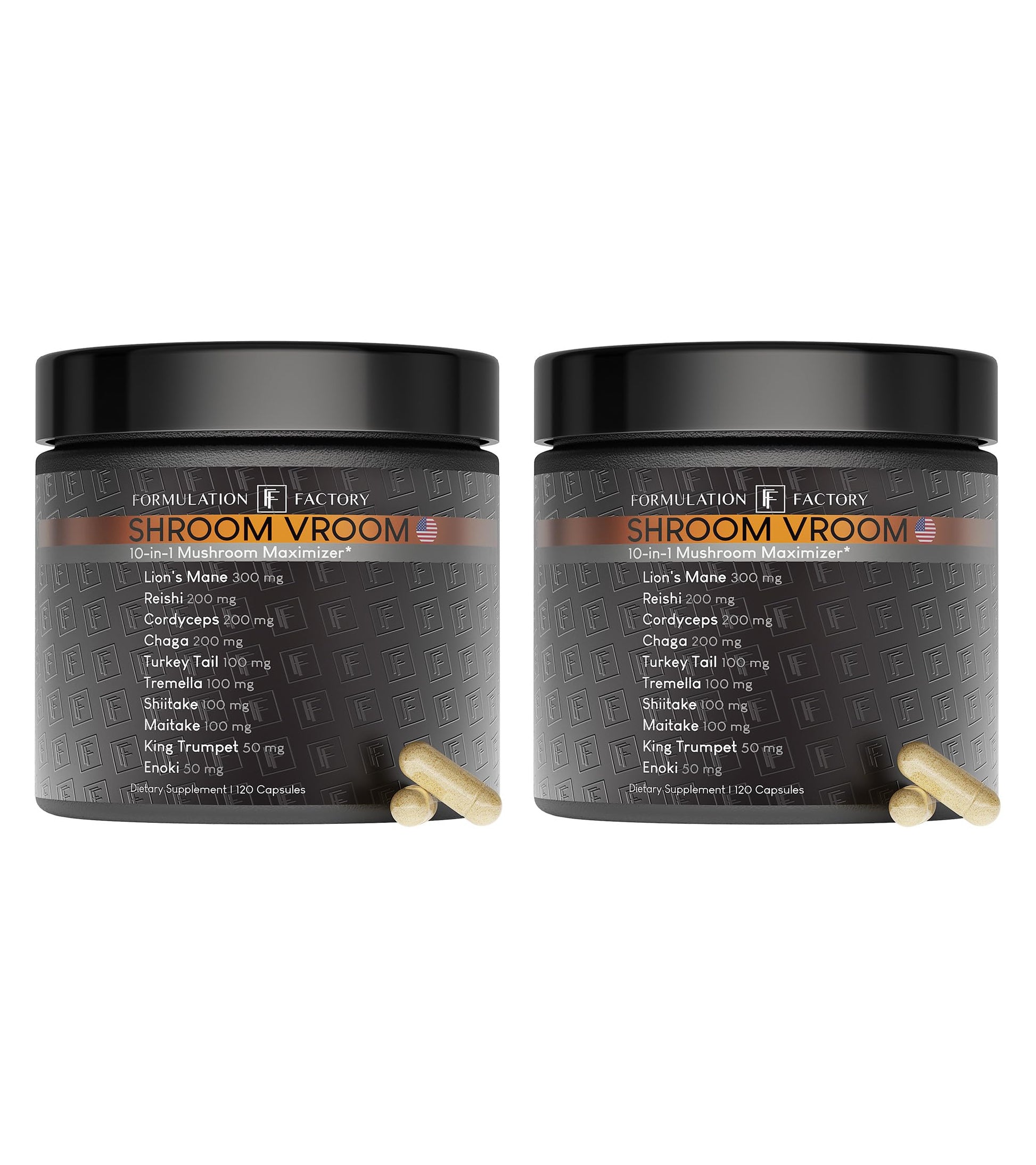 Formulation Factory Shroom Vroom 10-in-1 Mushroom Complex Capsules, 240