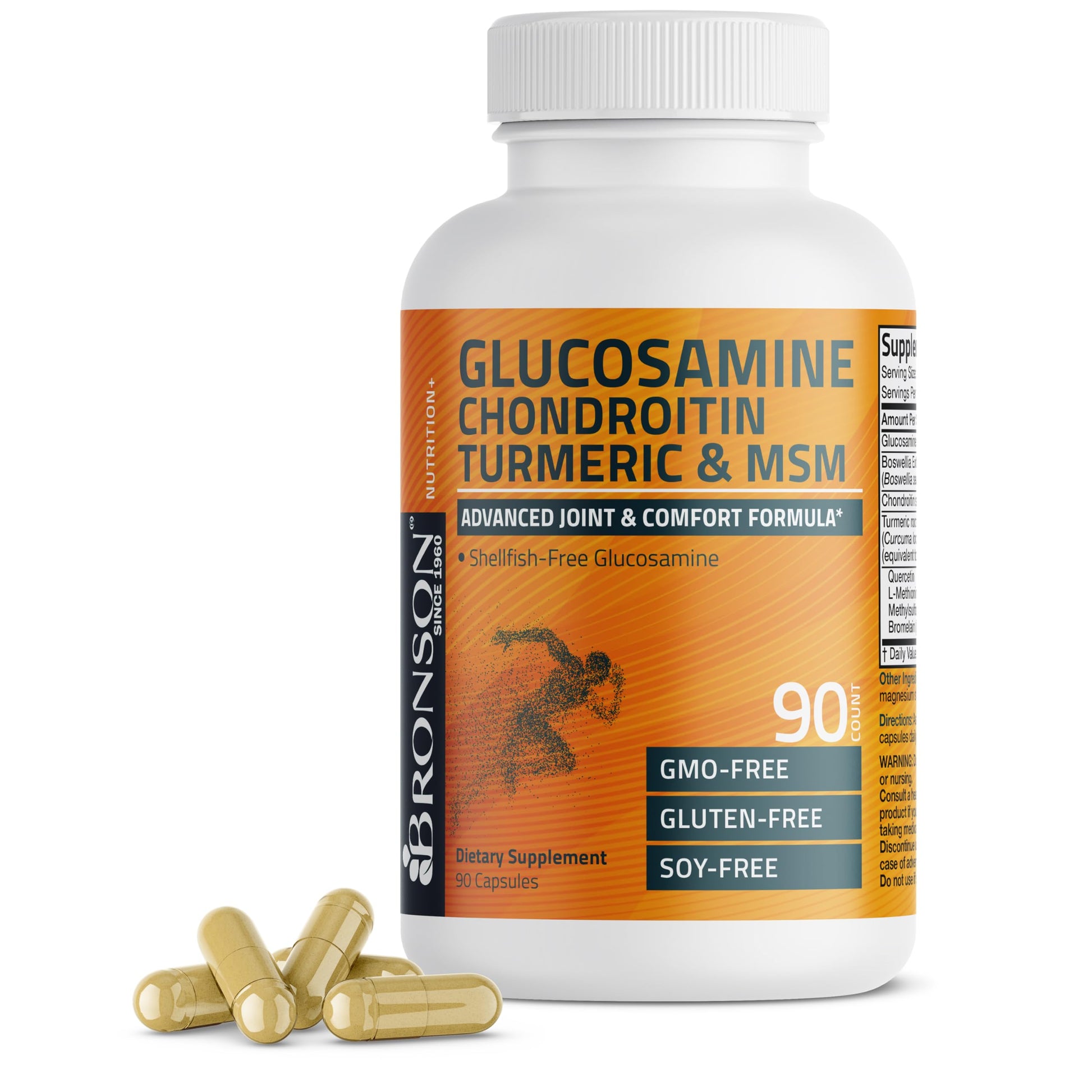 Bronson Glucosamine Chondroitin Turmeric & MSM Advanced Joint & Cartilage Formula, 90 Capsules
