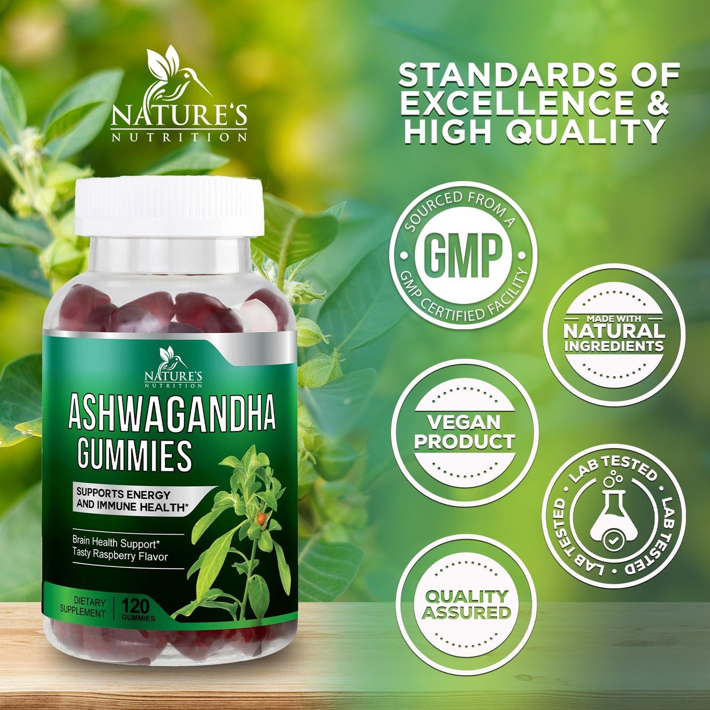 Nature's Nutrition Ashwagandha Gummies 120 Gummies